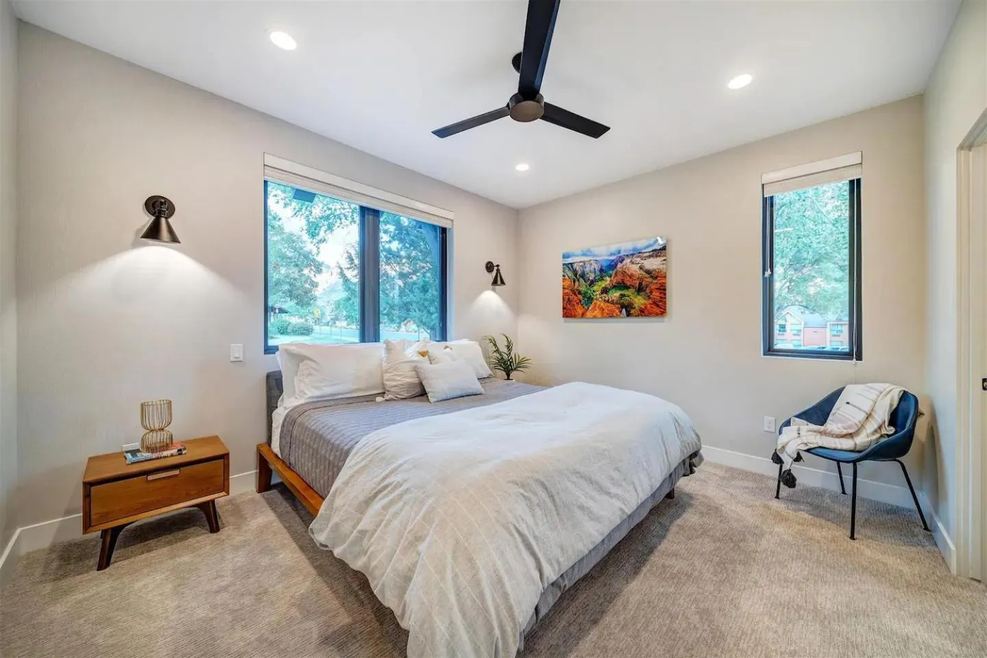 Bed in LaFave Luxury Rentals at Zion