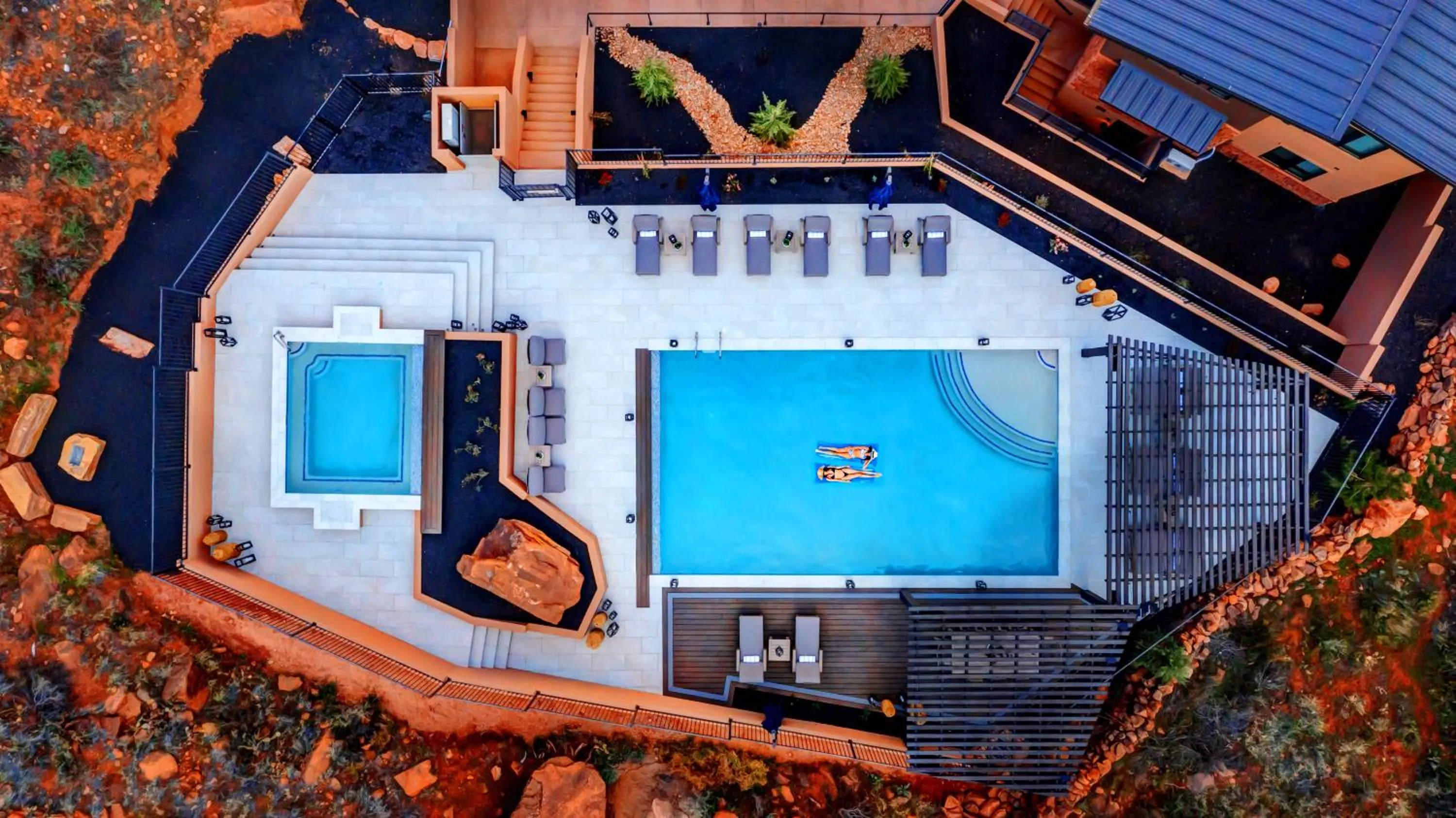 Pool view in LaFave Luxury Rentals at Zion