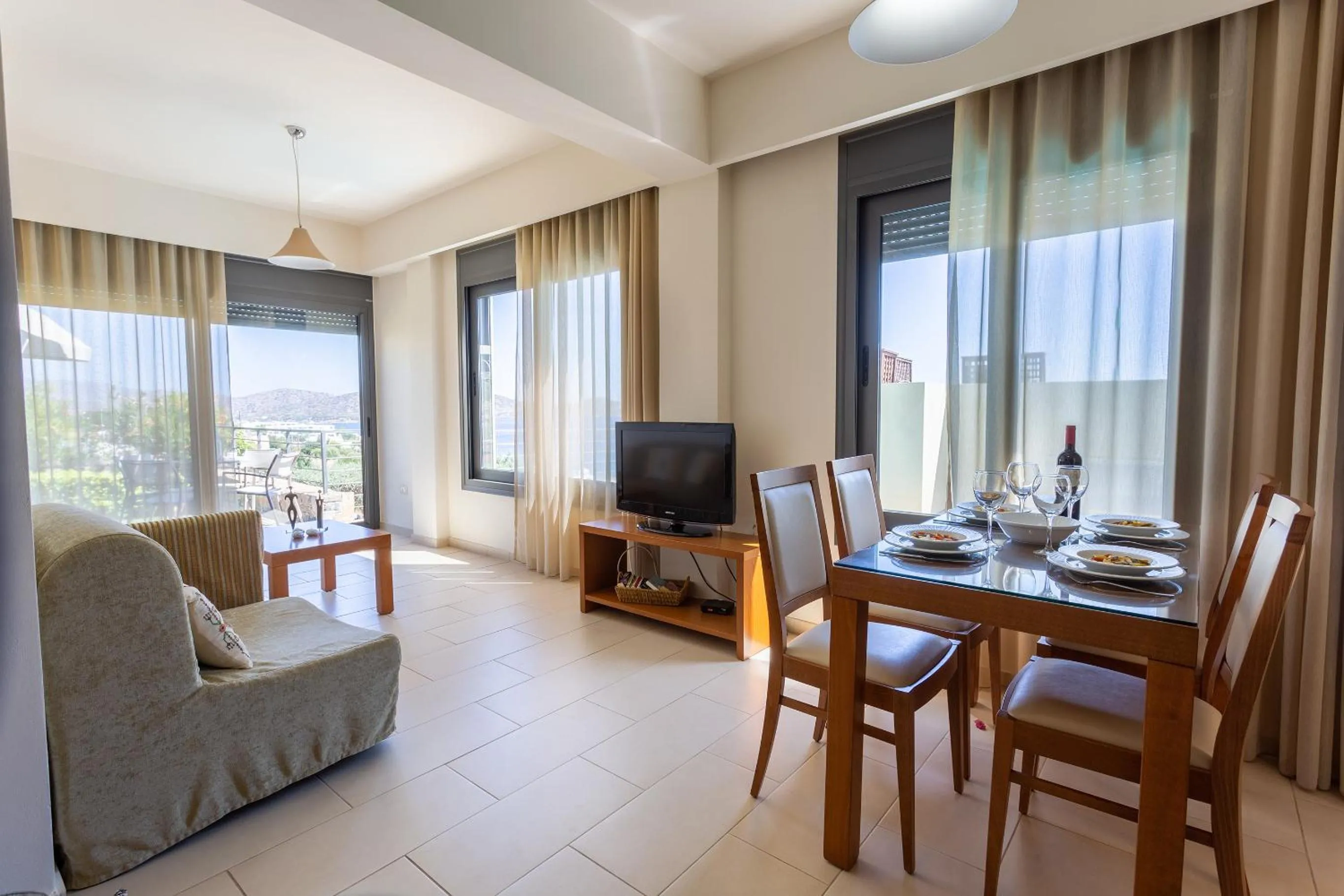 Living room in Elounda Olea Villas And Apartments
