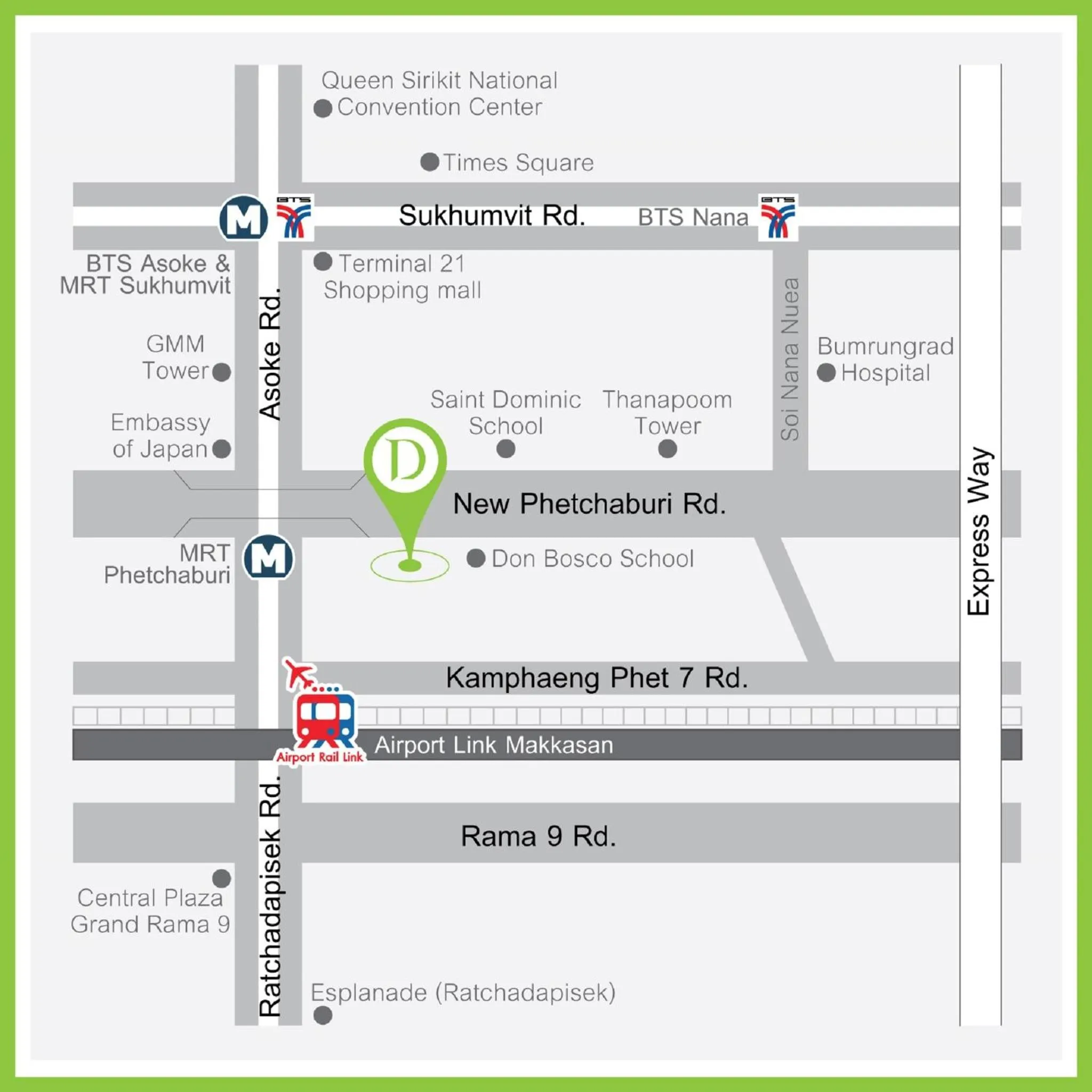 Bird's eye view, Floor Plan in D Varee Xpress Makkasan Hotel