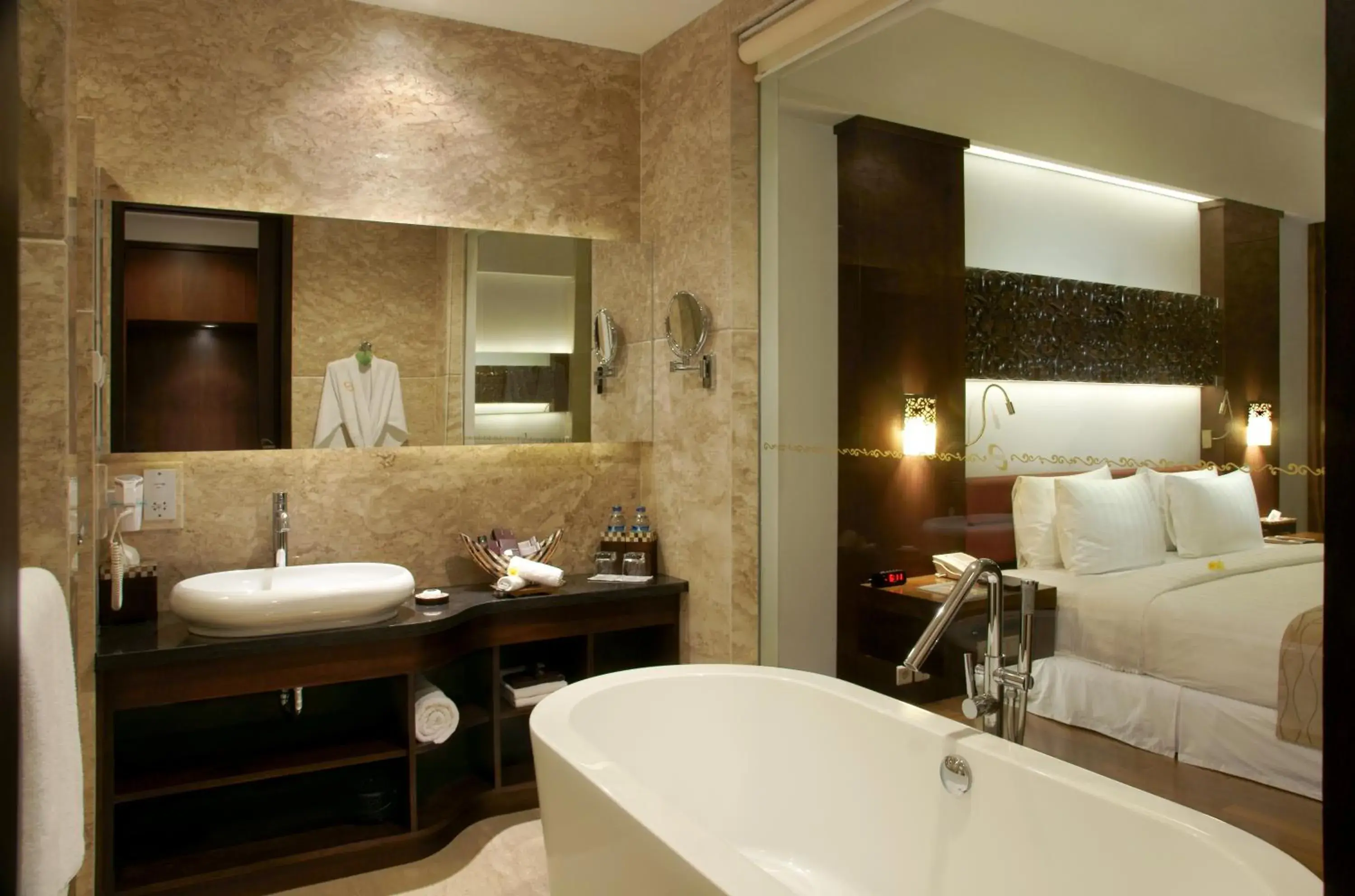 Bathroom, Bed in The Seminyak Beach Resort & Spa Bathroom, Bed in The Seminyak Beach Resort & Spa