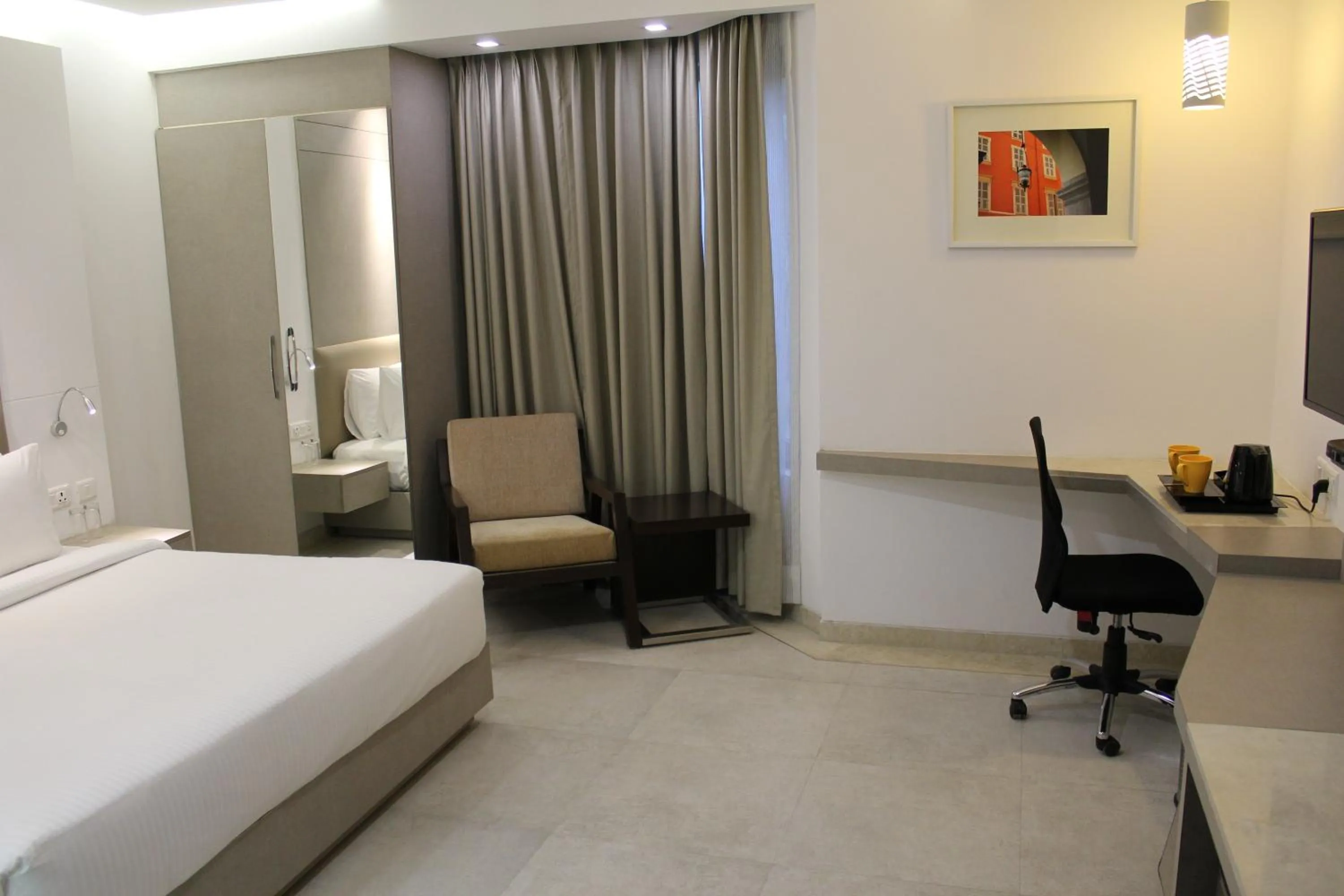 Bedroom, Bed in Keys Lite by Lemon Tree Hotels, Mayfield, Gurgaon