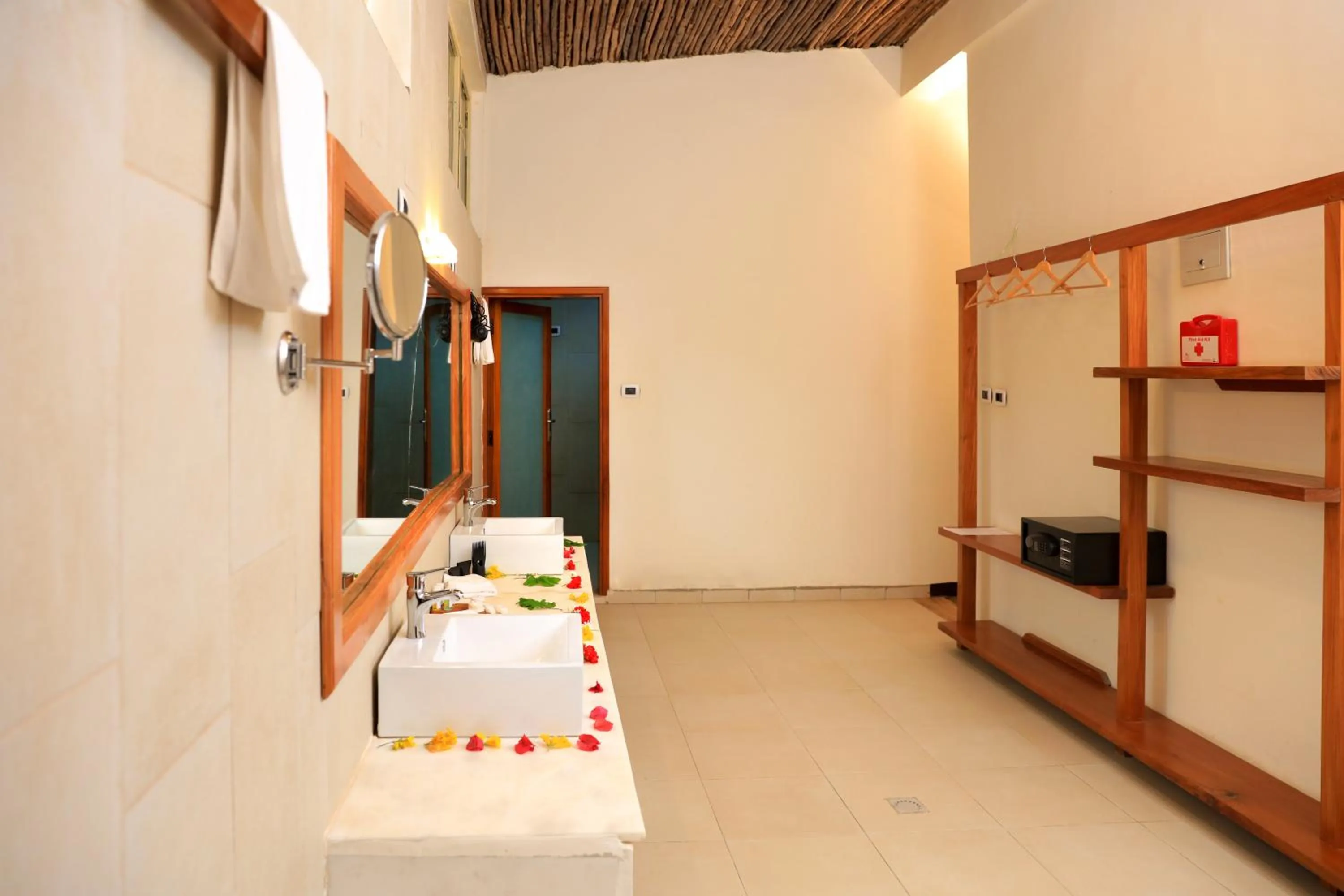 Bathroom, Bed in Mezena Resort & SPA