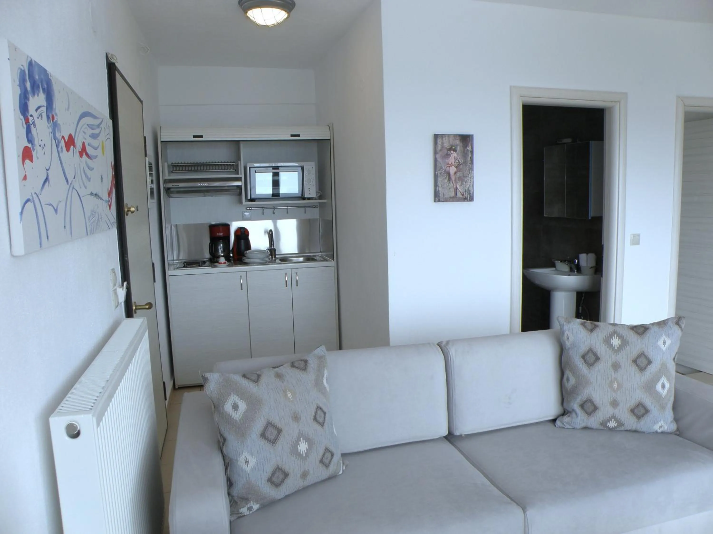 Kitchen or kitchenette in Koumaros Aparthotel