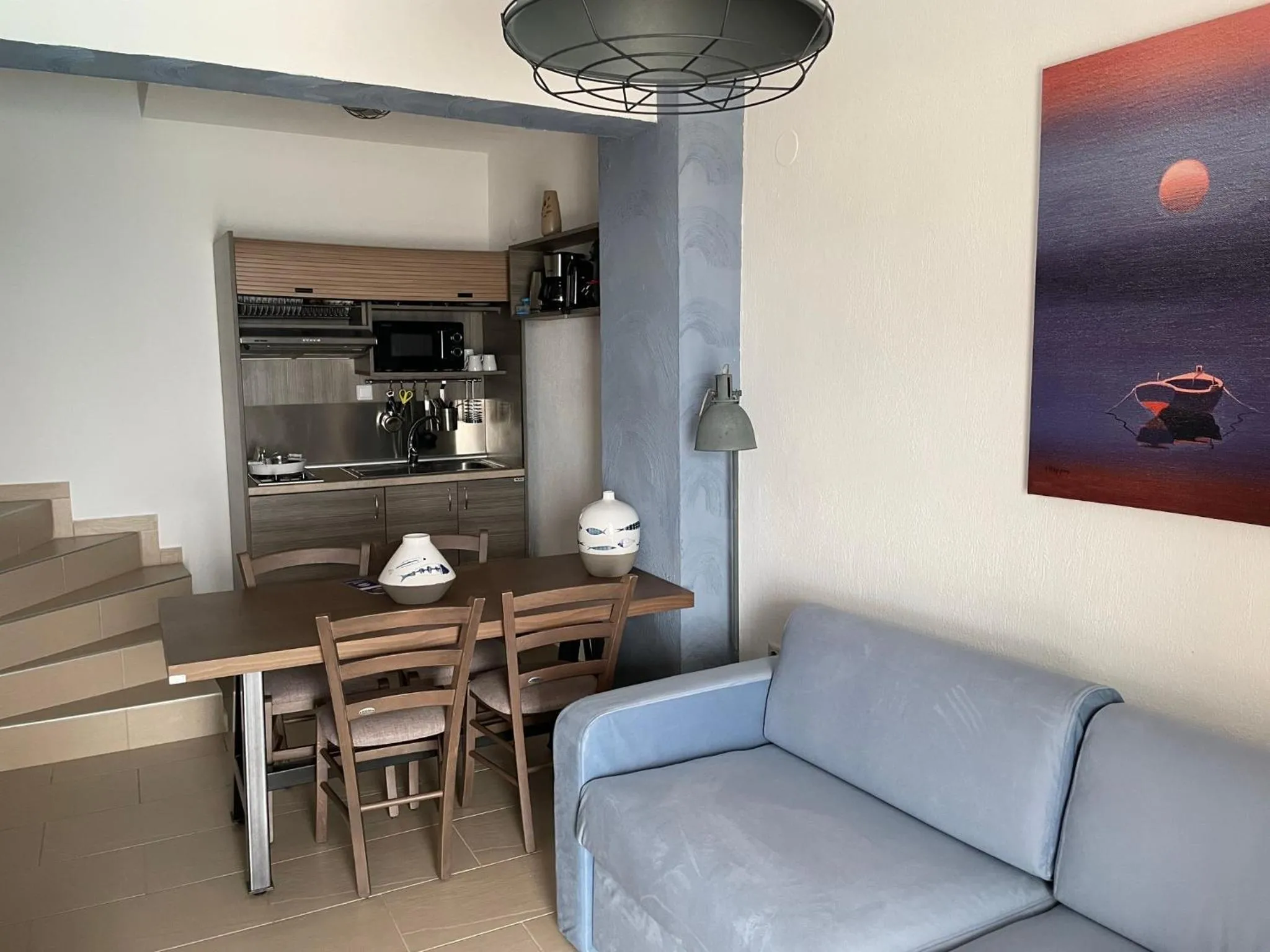 Kitchen or kitchenette in Koumaros Aparthotel