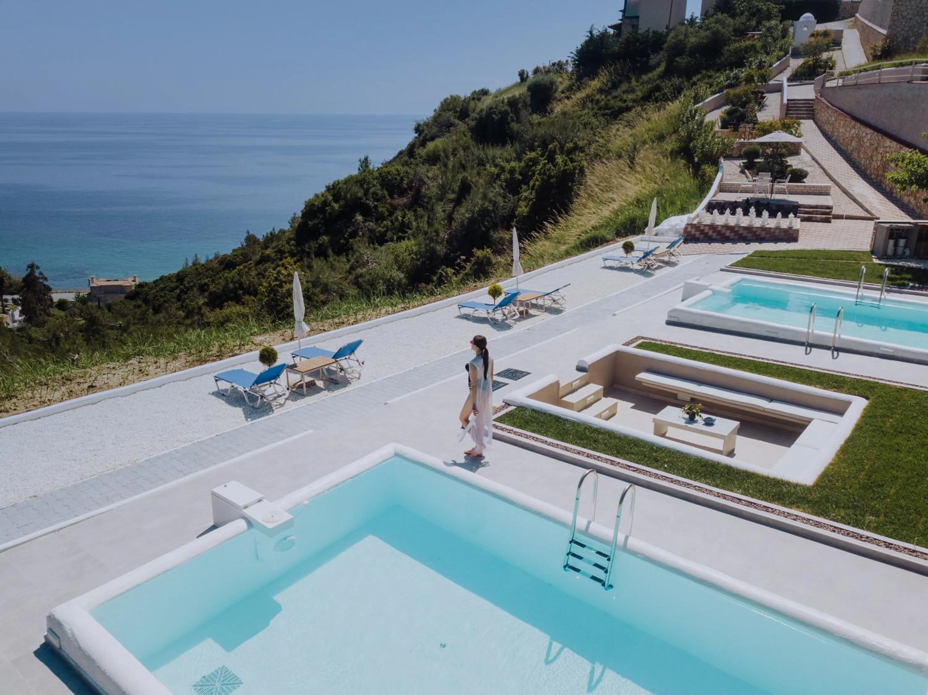 Pool view in Koumaros Aparthotel