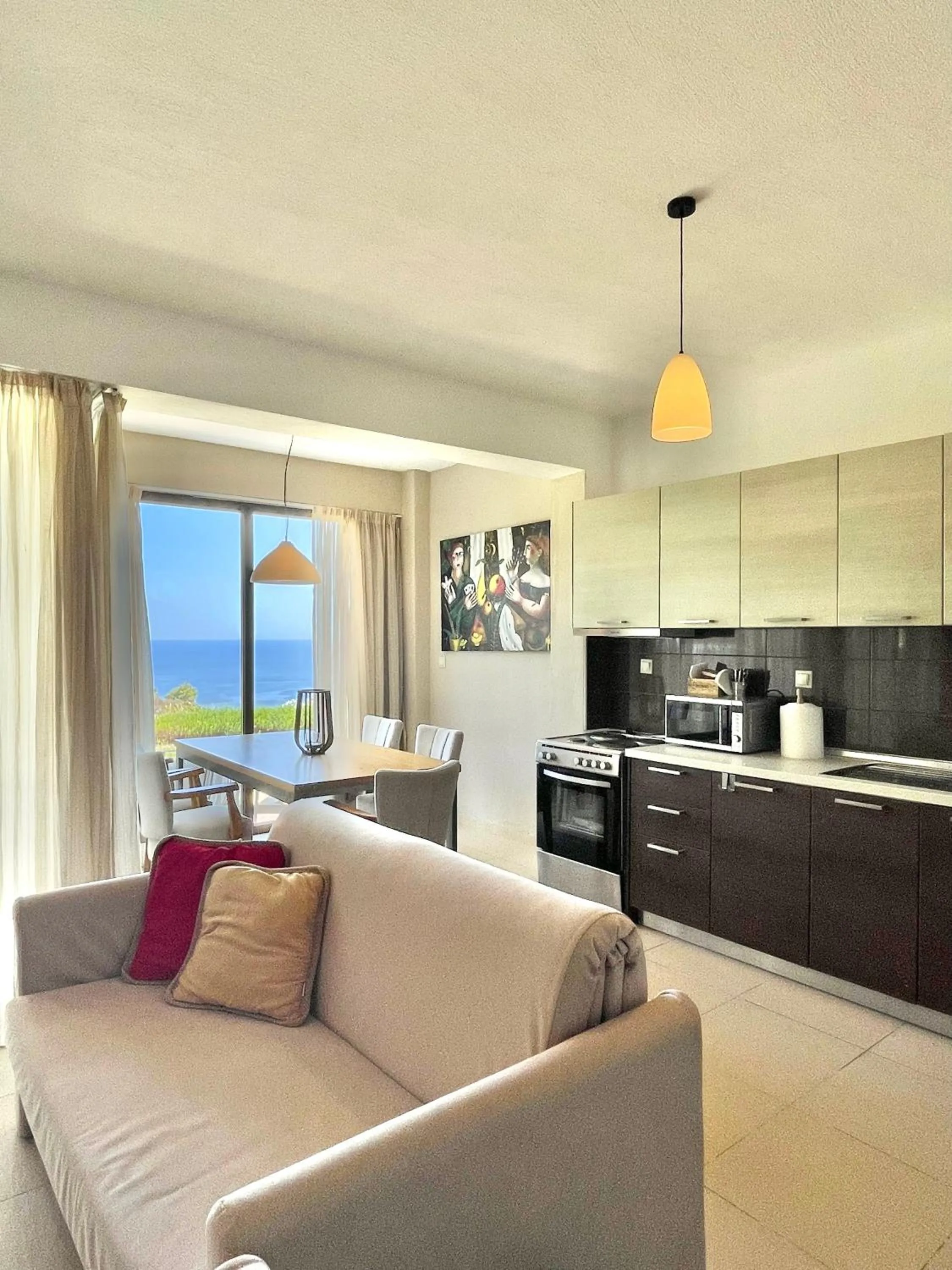 Kitchen or kitchenette in Koumaros Aparthotel