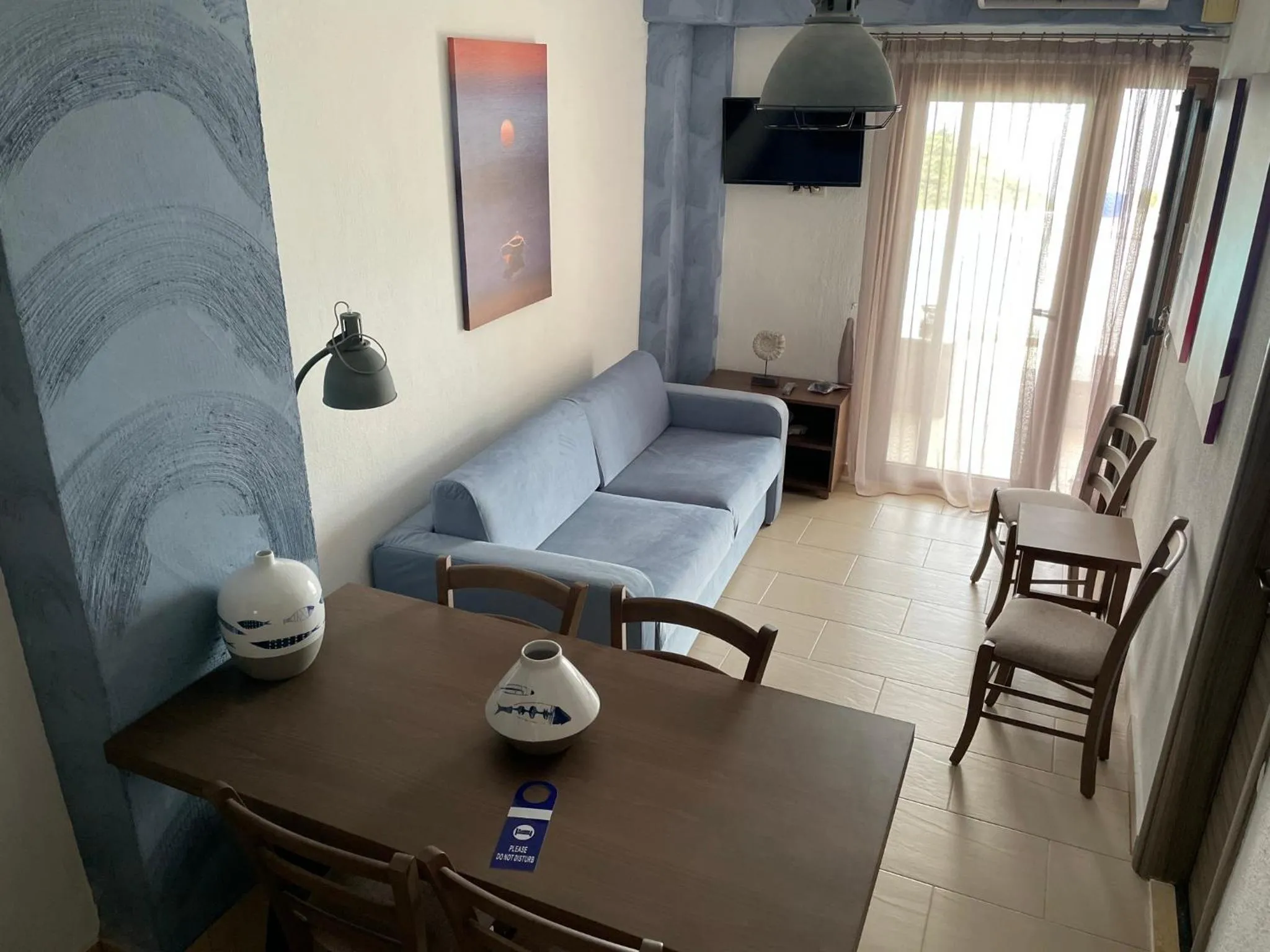 Living room in Koumaros Aparthotel