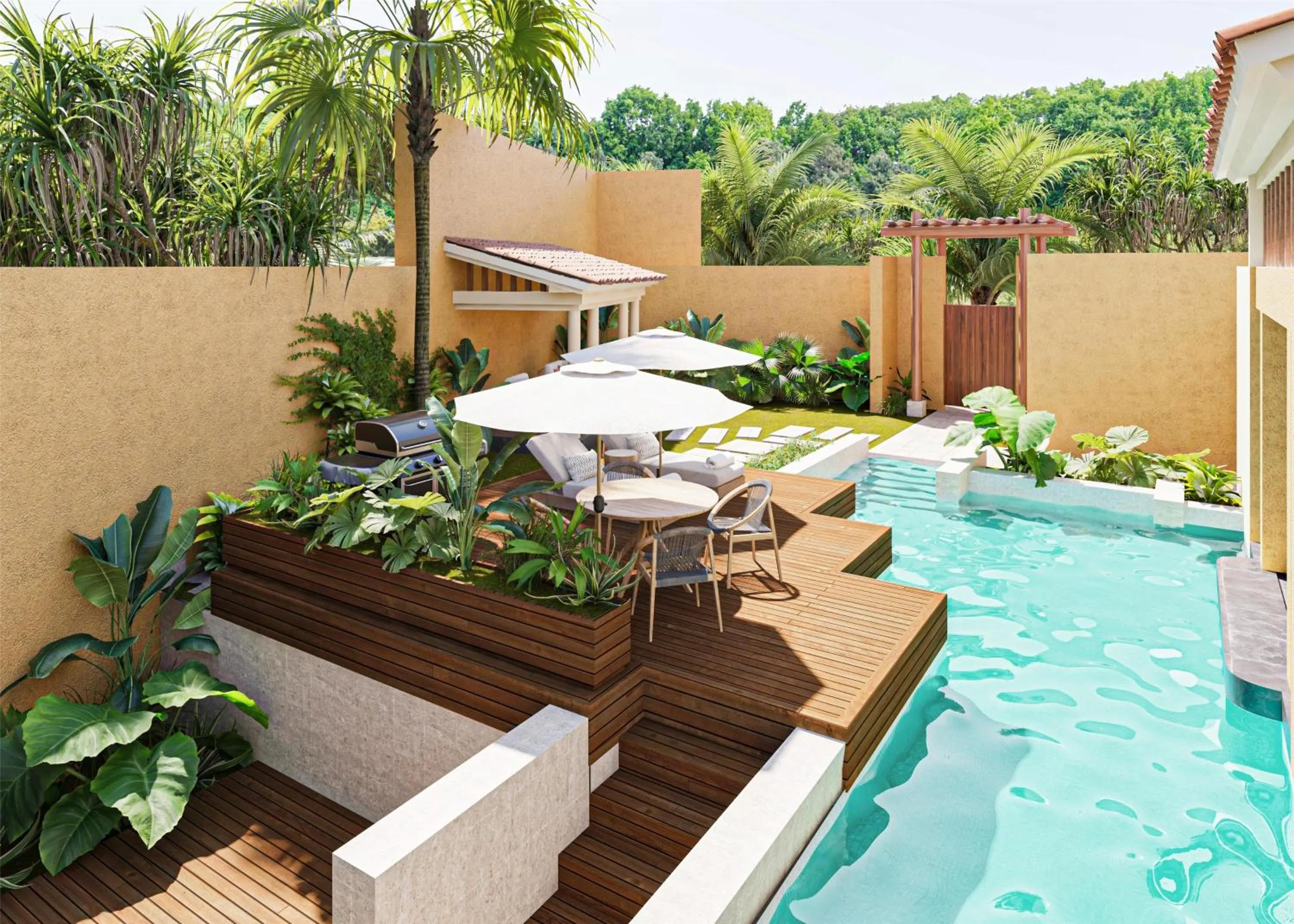 Swimming pool in Banyan Tree Mayakoba