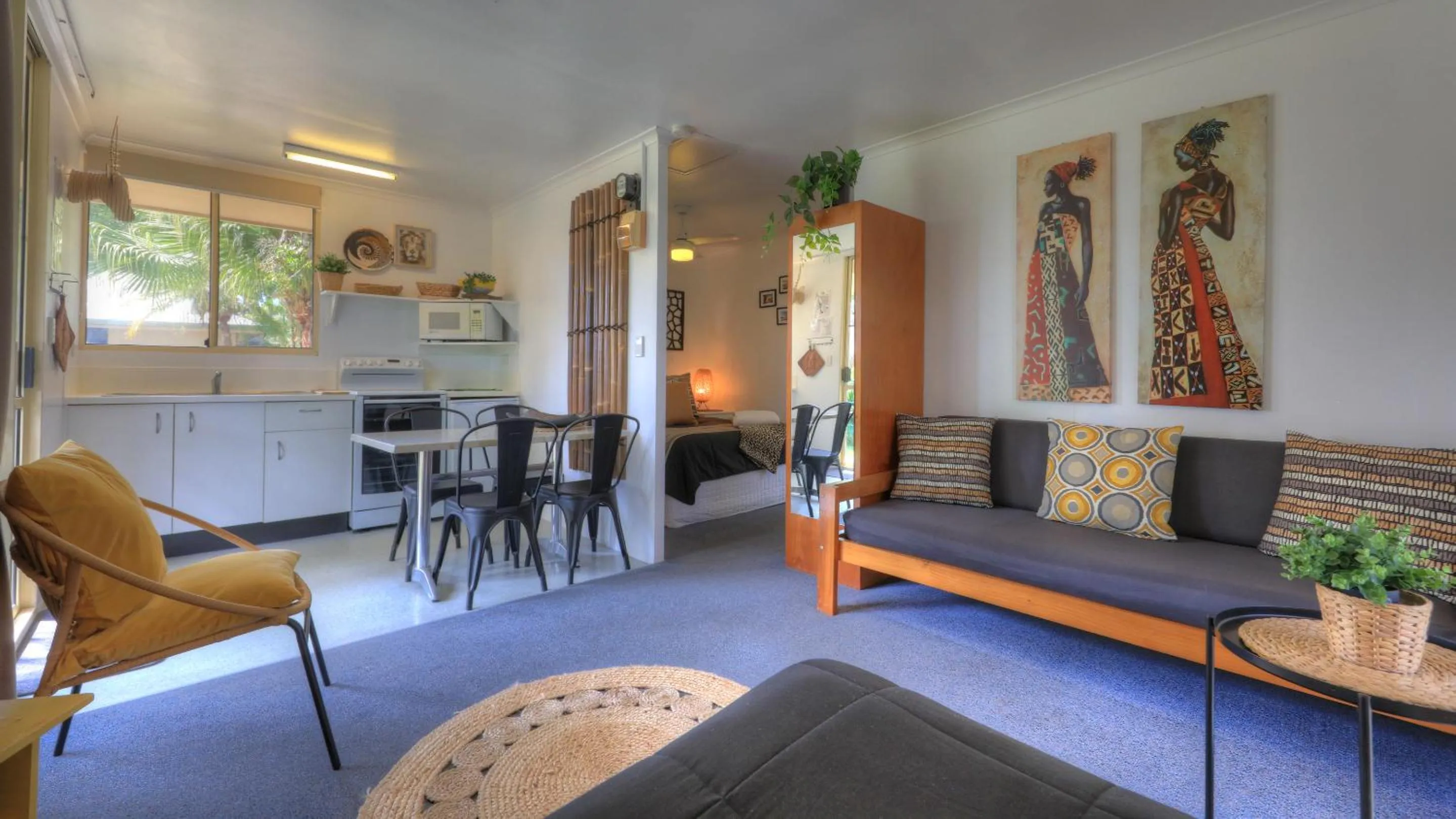 Living room in Maroochy River Bungalows