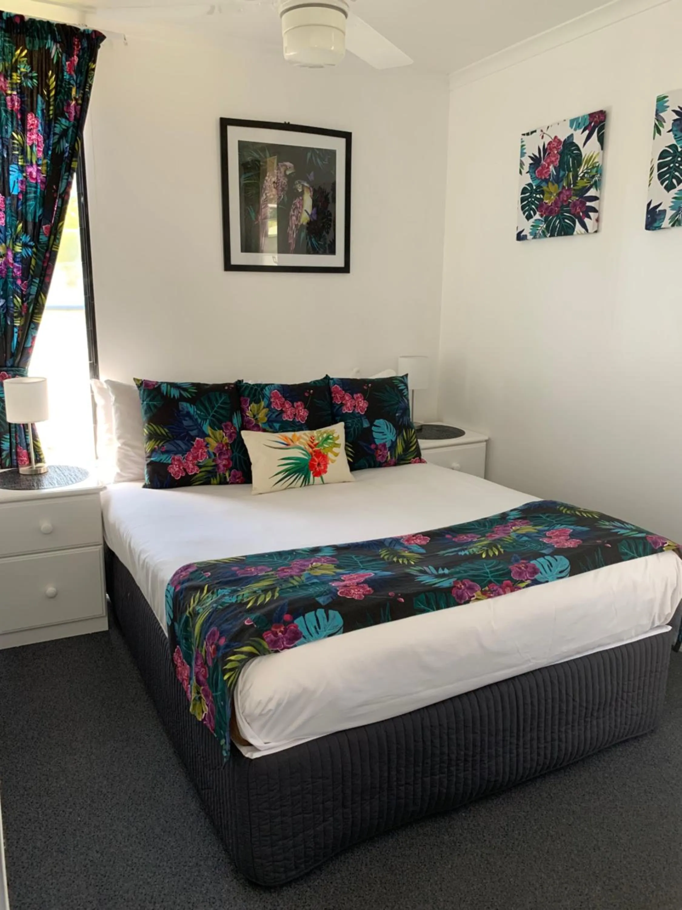 Bed in Maroochy River Bungalows