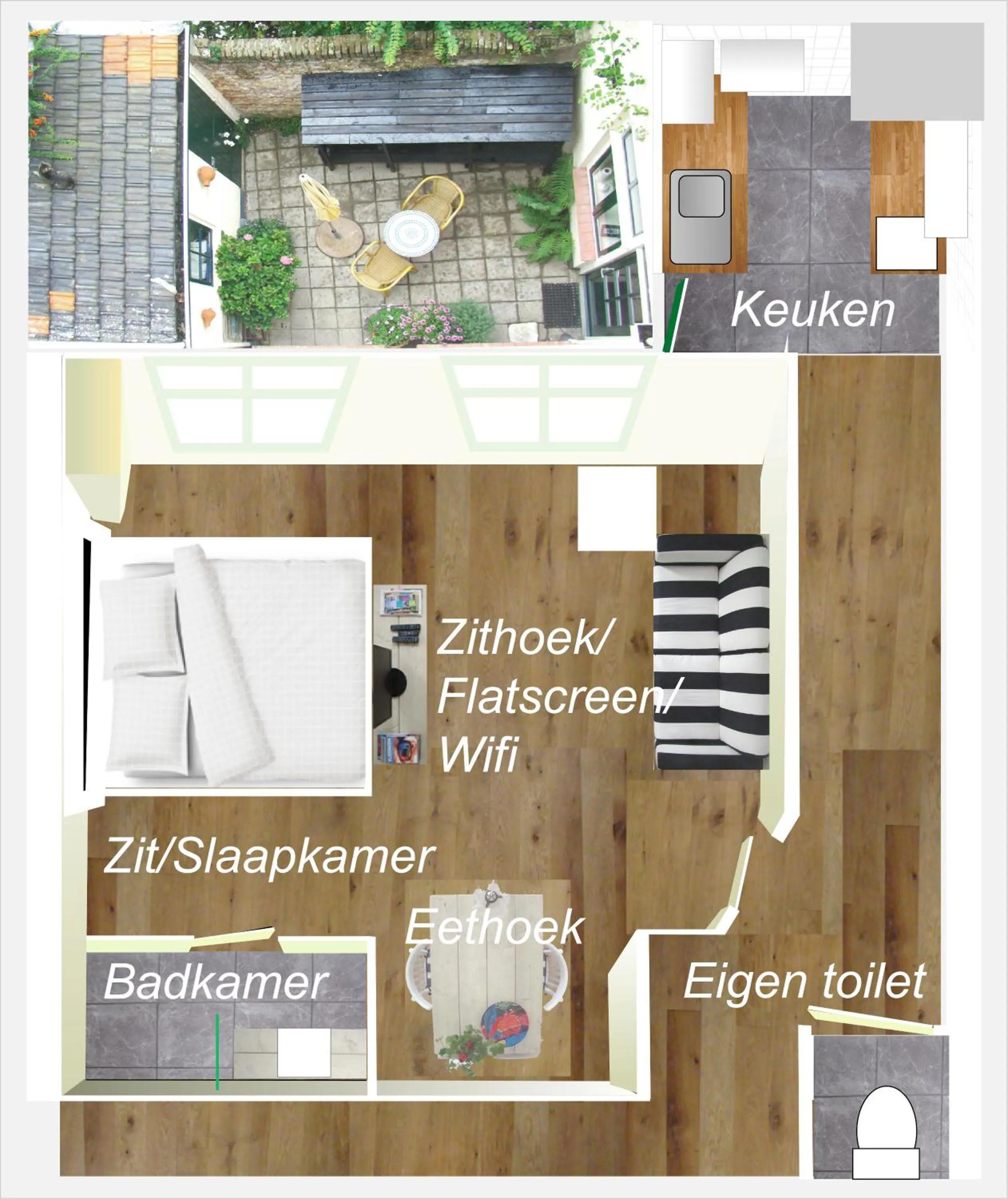Floor plan in B&B Vierwinden