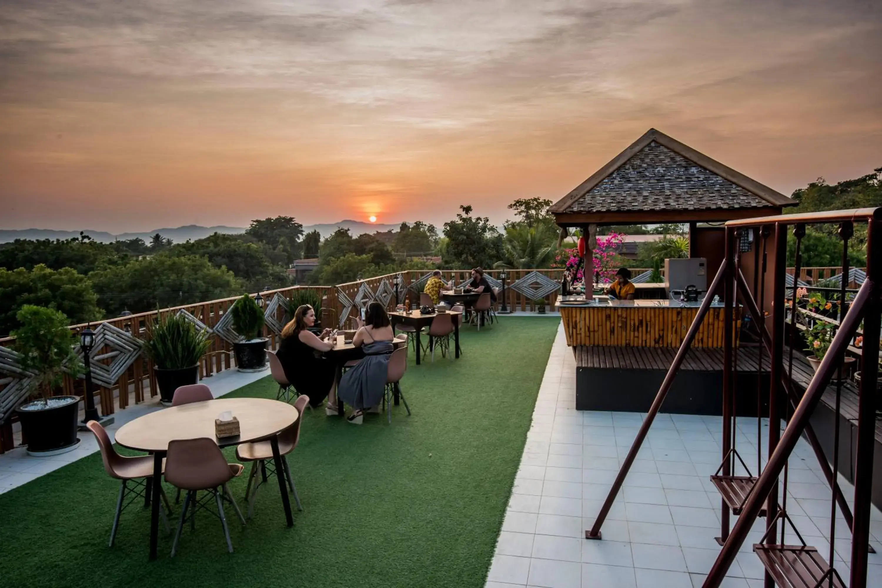 Patio in Bagan View Hotel Patio in Bagan View Hotel