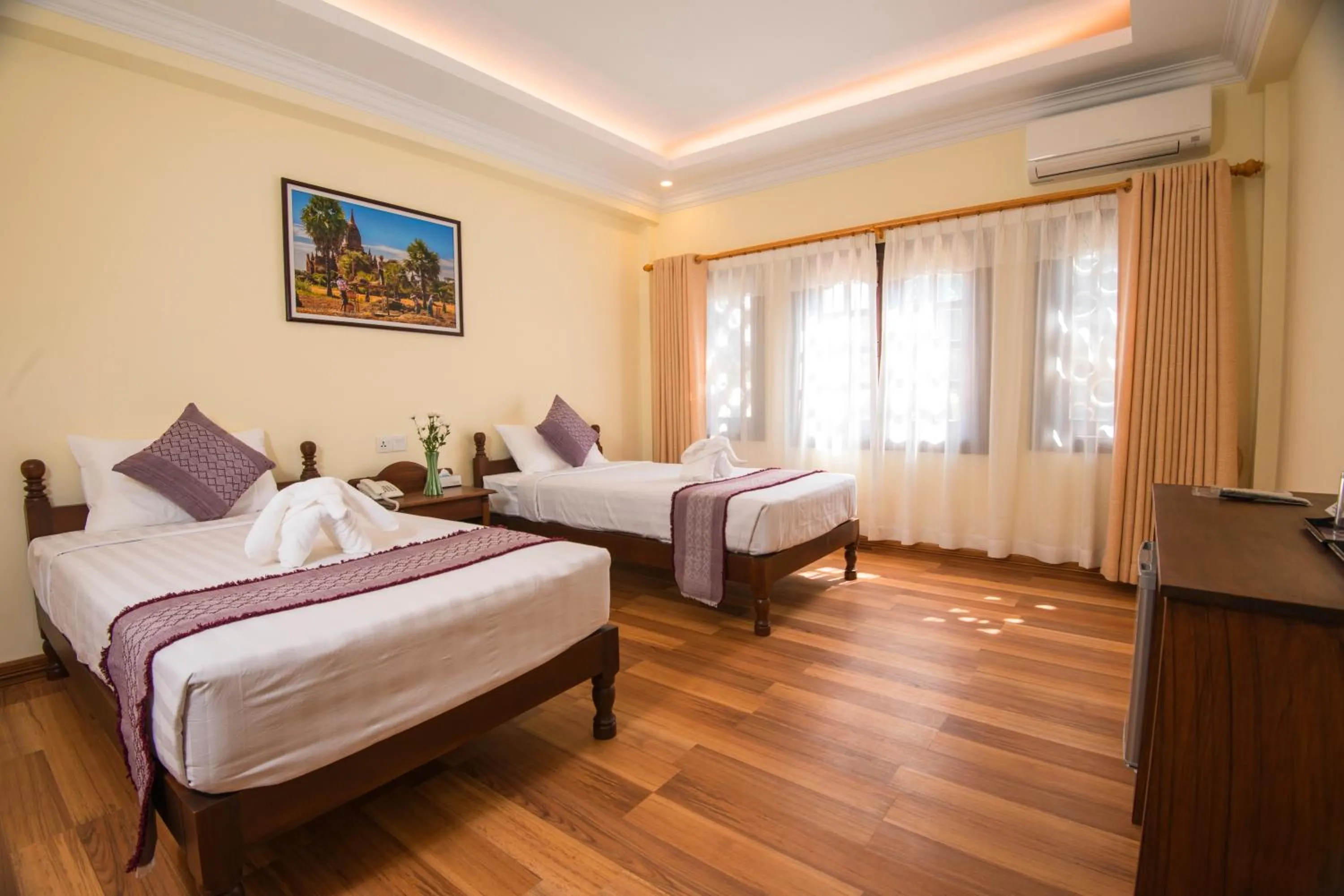 Bedroom, Bed in Bagan View Hotel