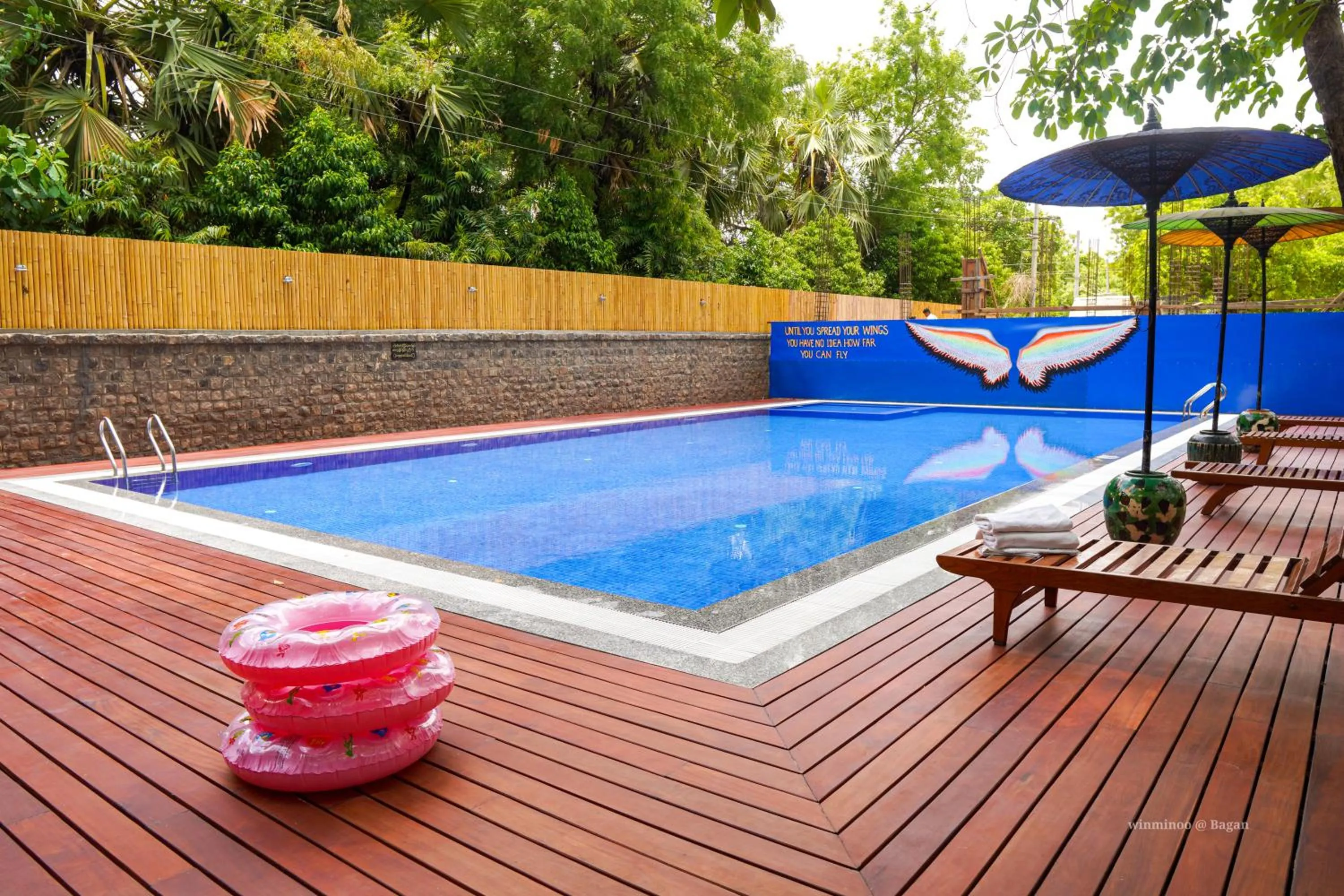 Pool view in Bagan View Hotel