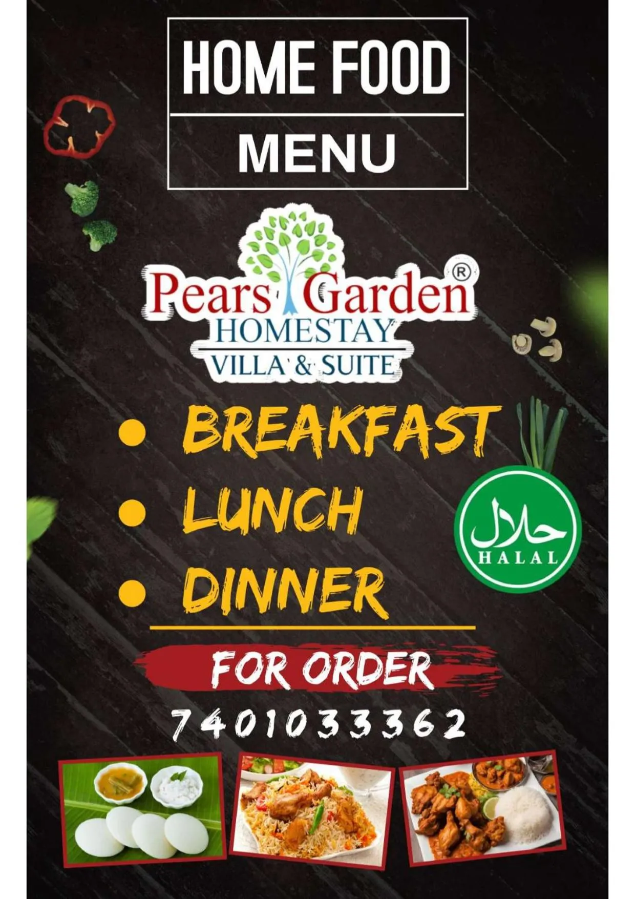 Restaurant/places to eat in Pears Tree Suite