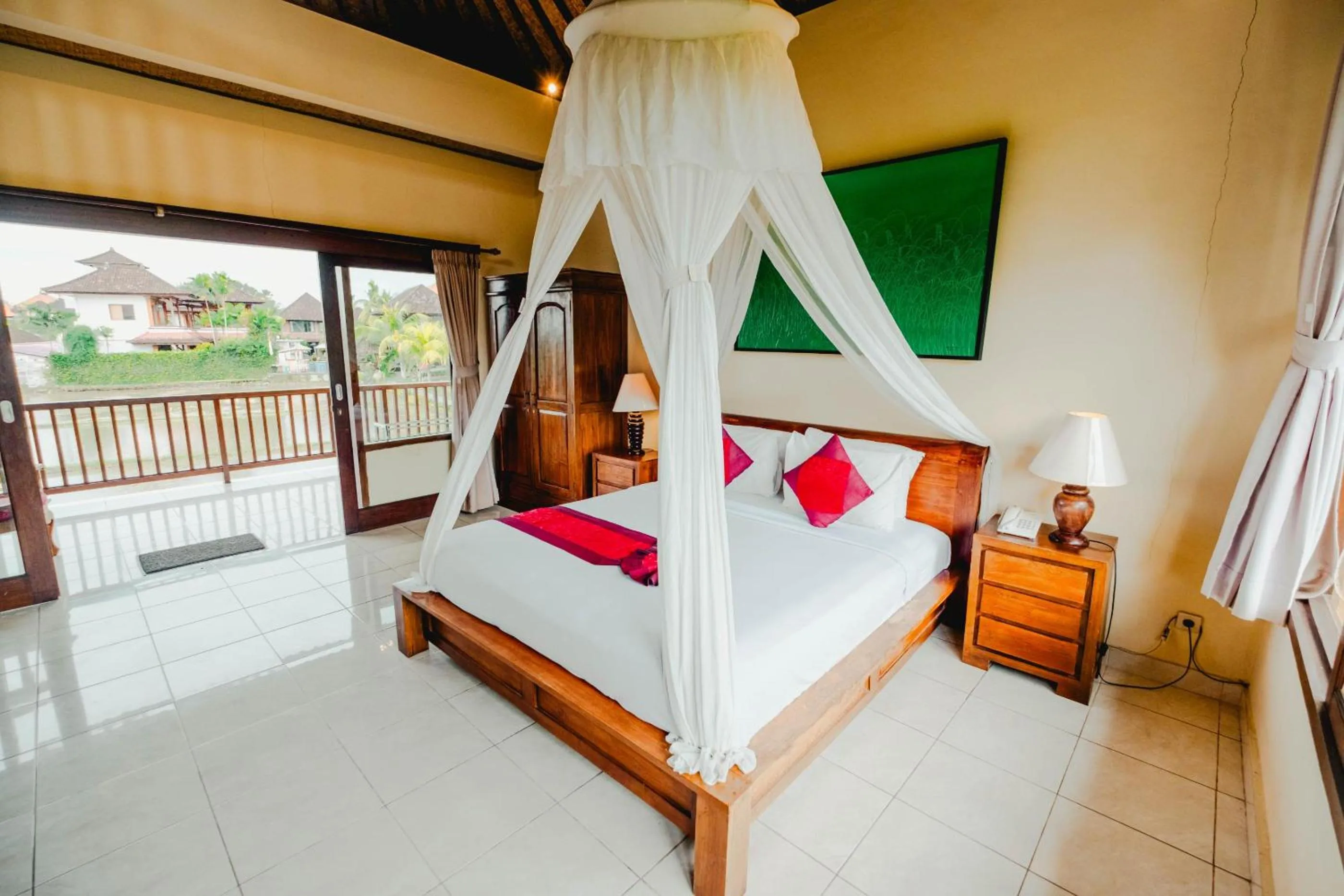 Patio, Bed in Sri Aksata Ubud Resort