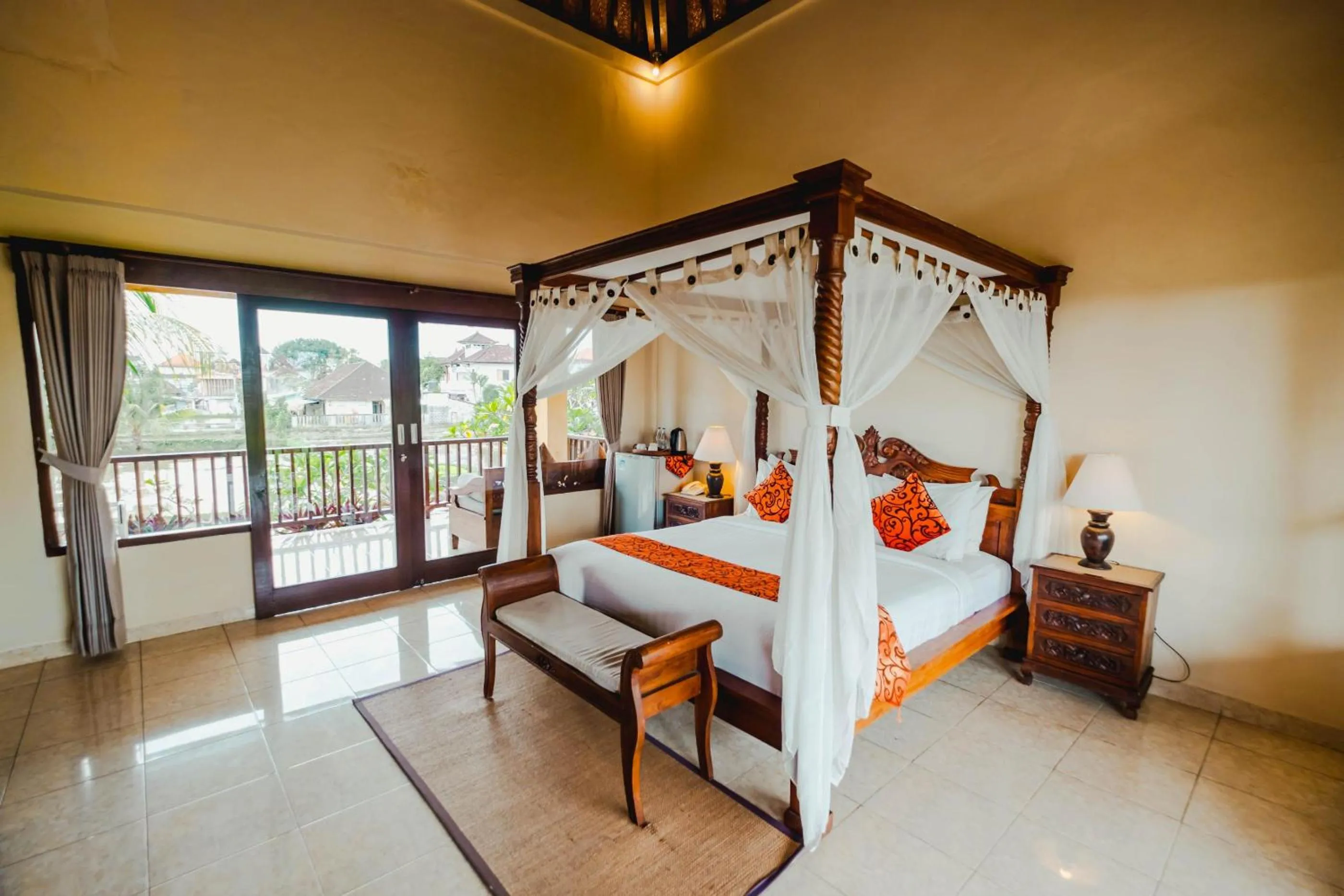 Bed in Sri Aksata Ubud Resort
