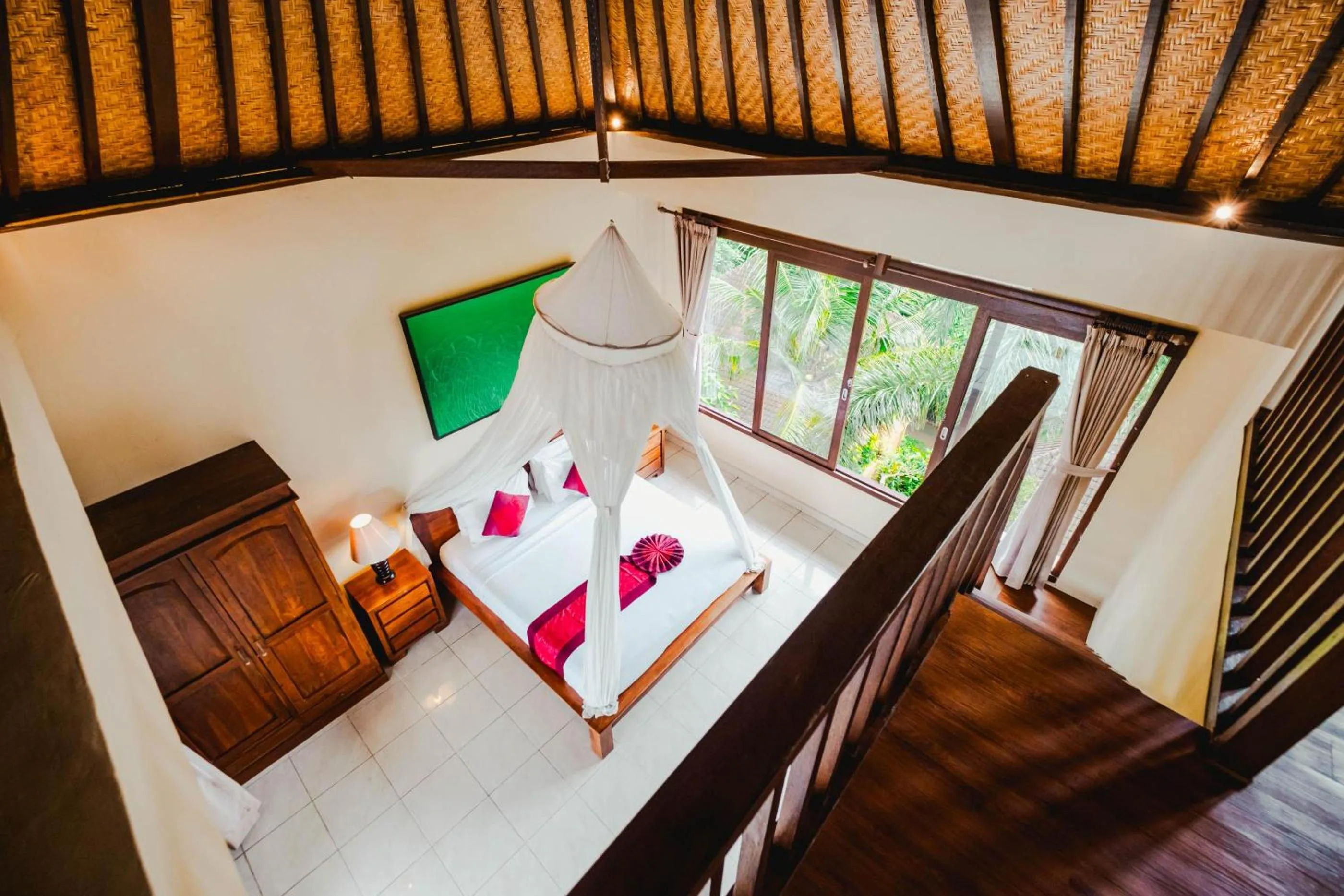 Bed in Sri Aksata Ubud Resort