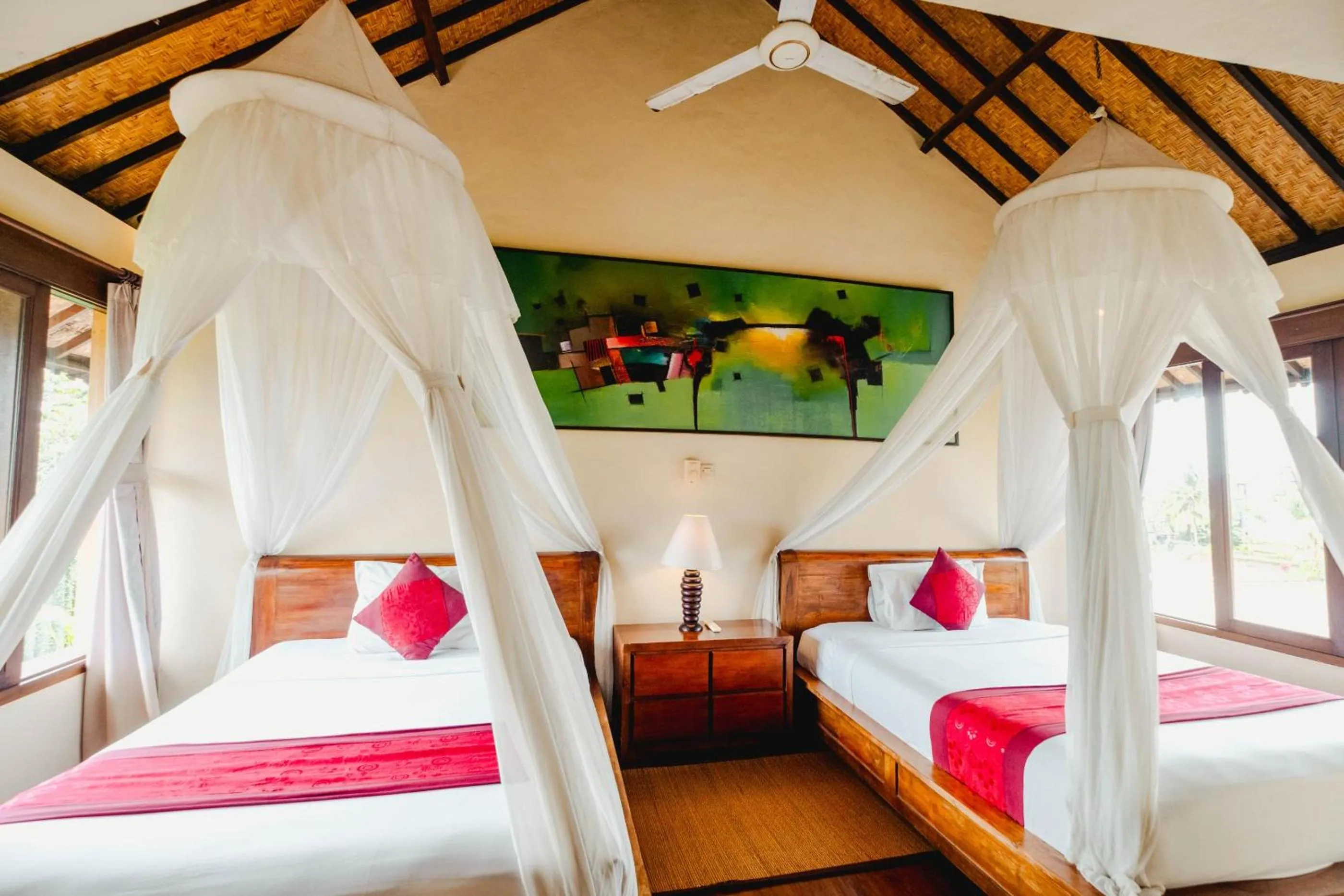 Bed in Sri Aksata Ubud Resort