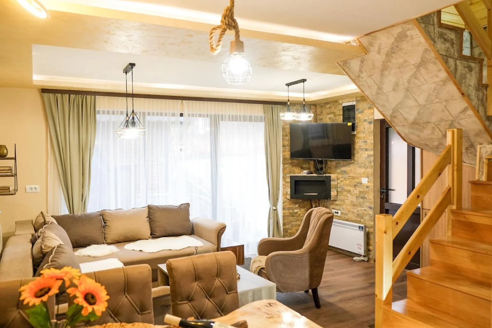 Living room in Villa Zagorka and mountain houses A, M, D