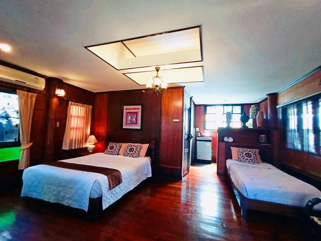 Bed in Baantawan Guesthouse Pai