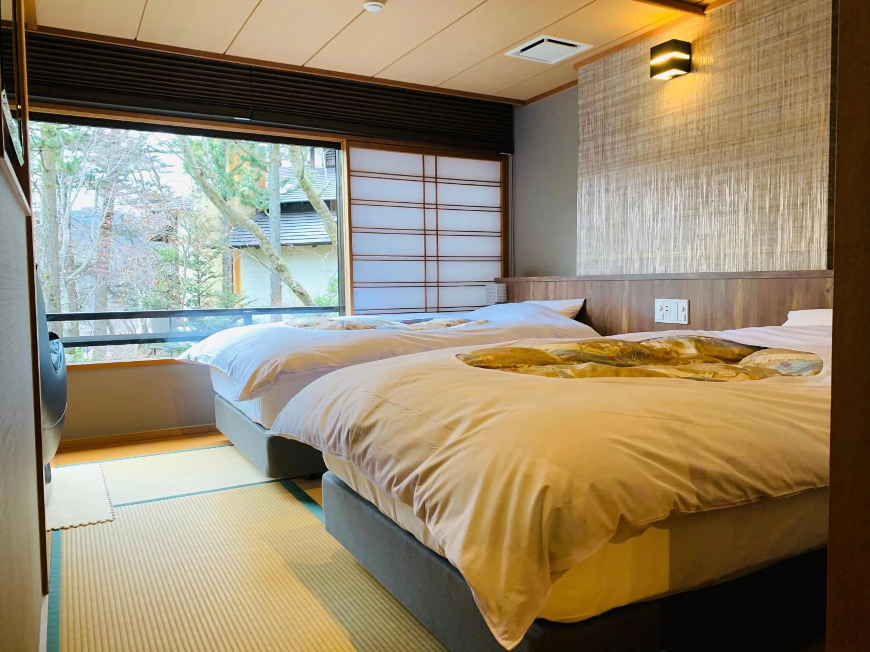 Bedroom, Bed in Nikko Hoshino Yado