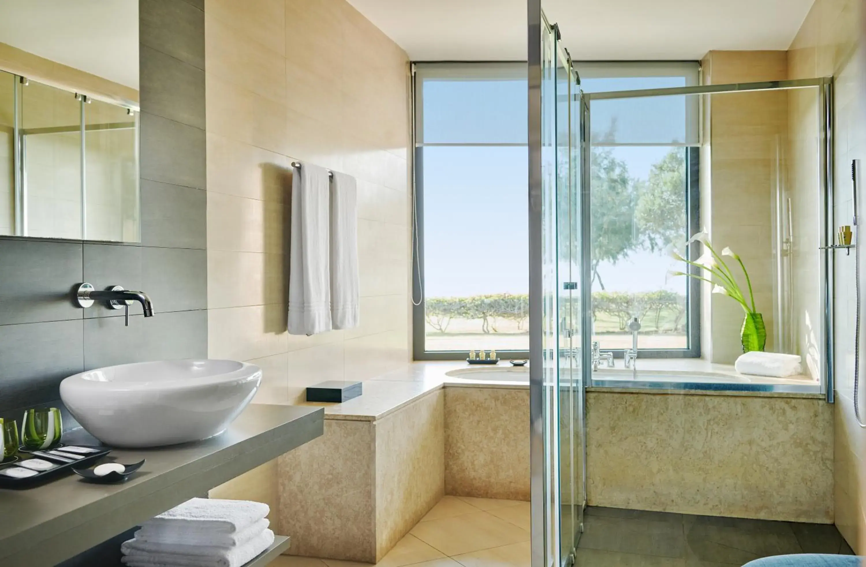 Bathroom in Capovaticano Resort Thalasso Spa Bathroom in Capovaticano Resort Thalasso Spa