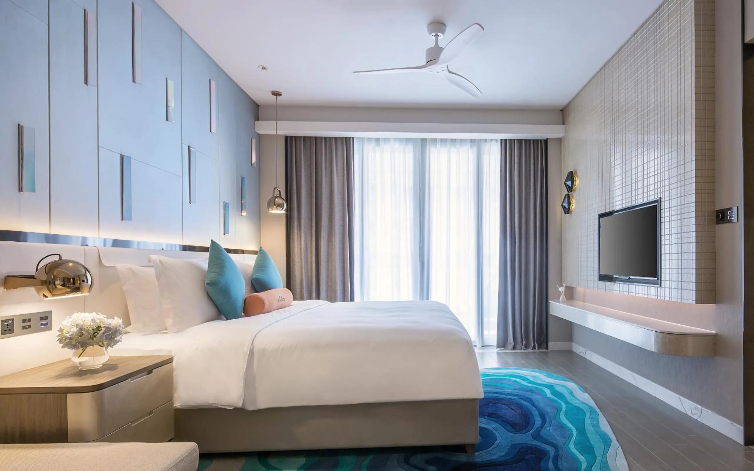 Bed in 三亚鹿回头蔚景温德姆酒店