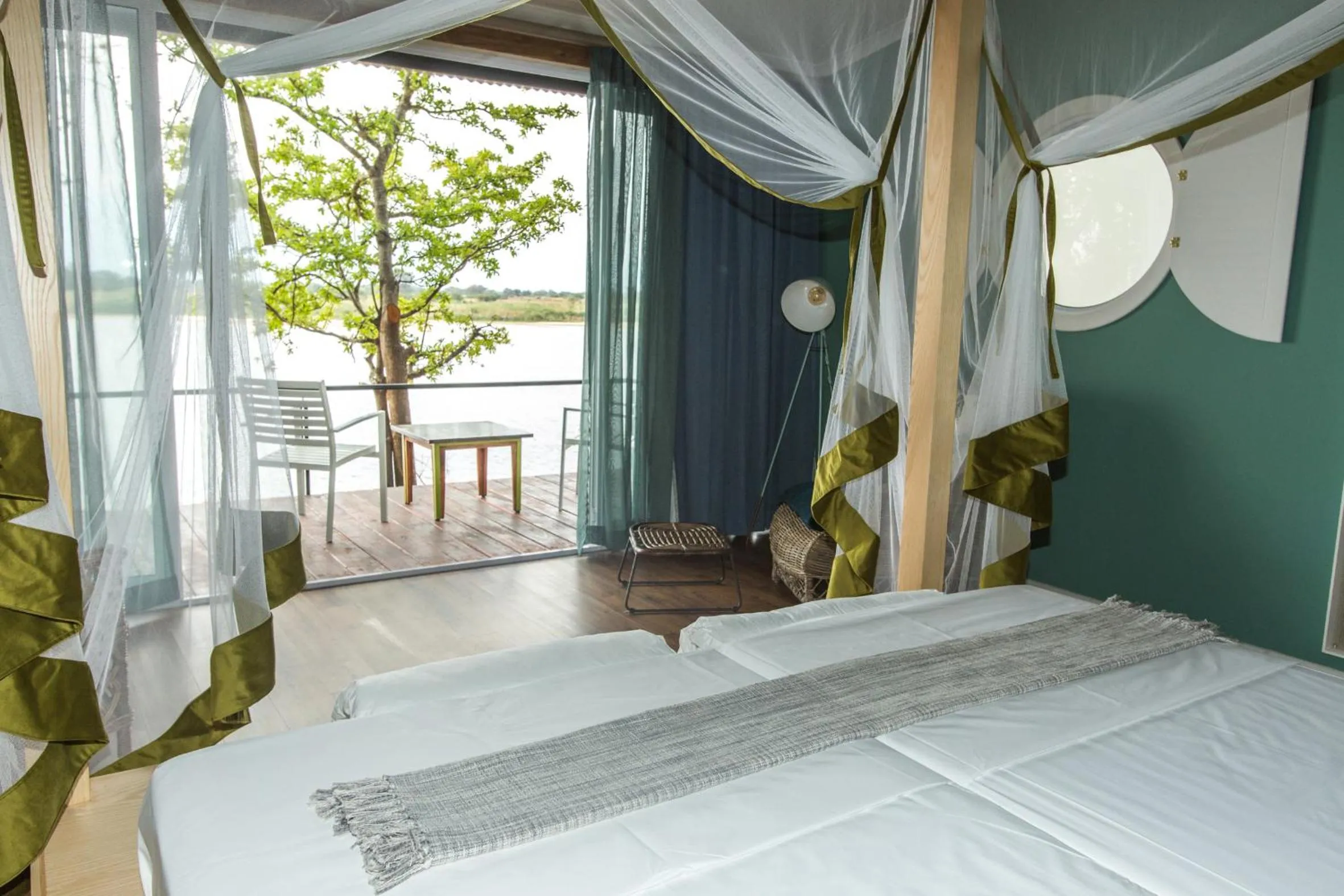 Bed in Zambezi Mubala Lodge