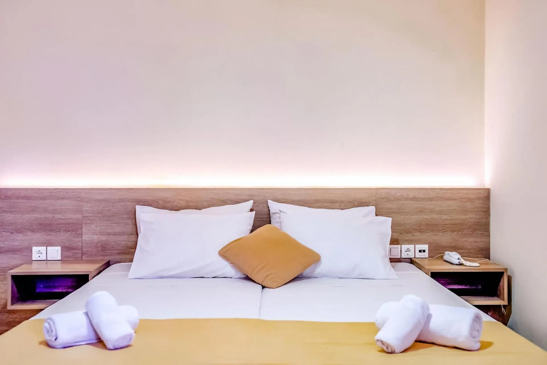 Bed in Porto Greco Village Beach Hotel