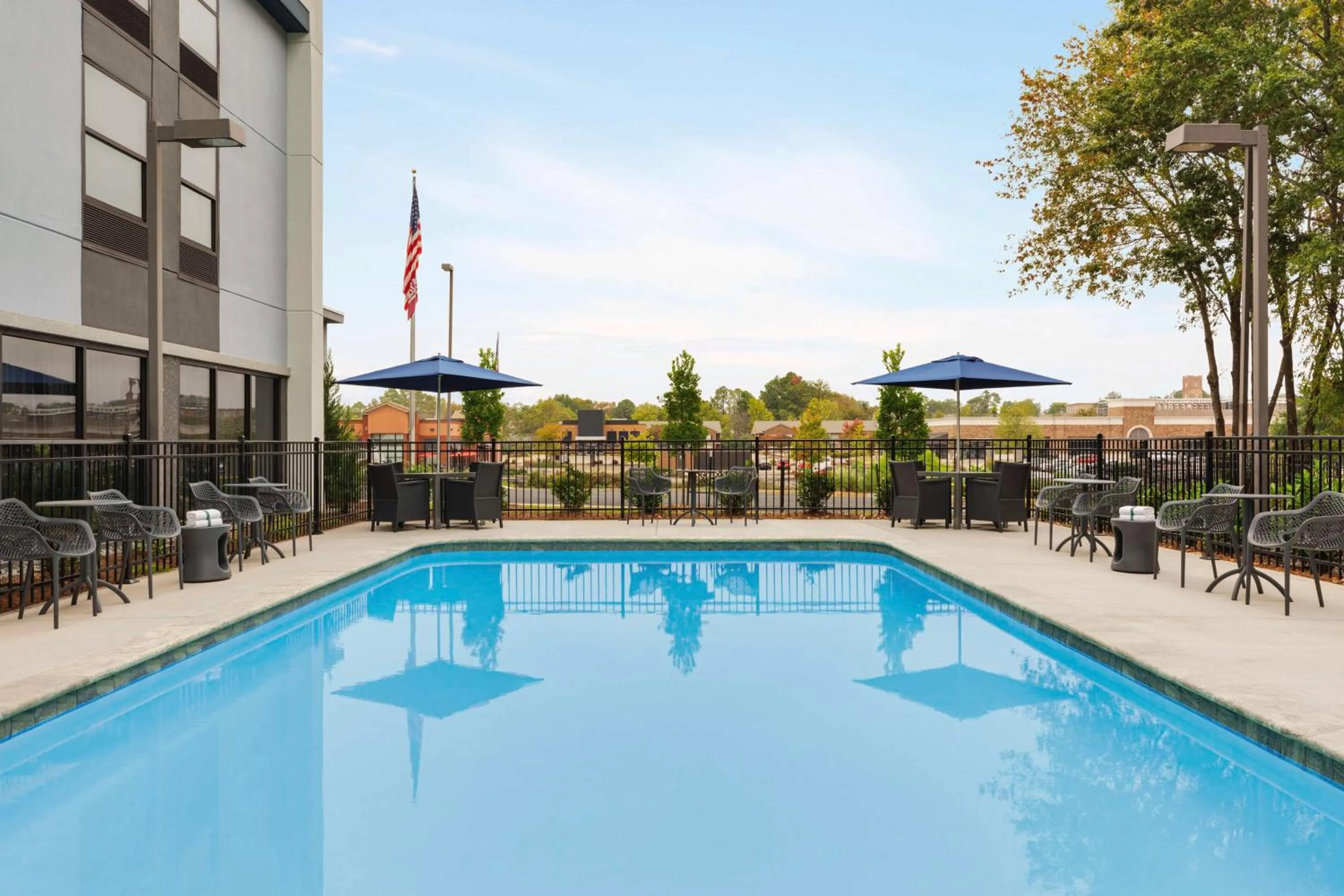 Pool view in Hampton Inn Starkville