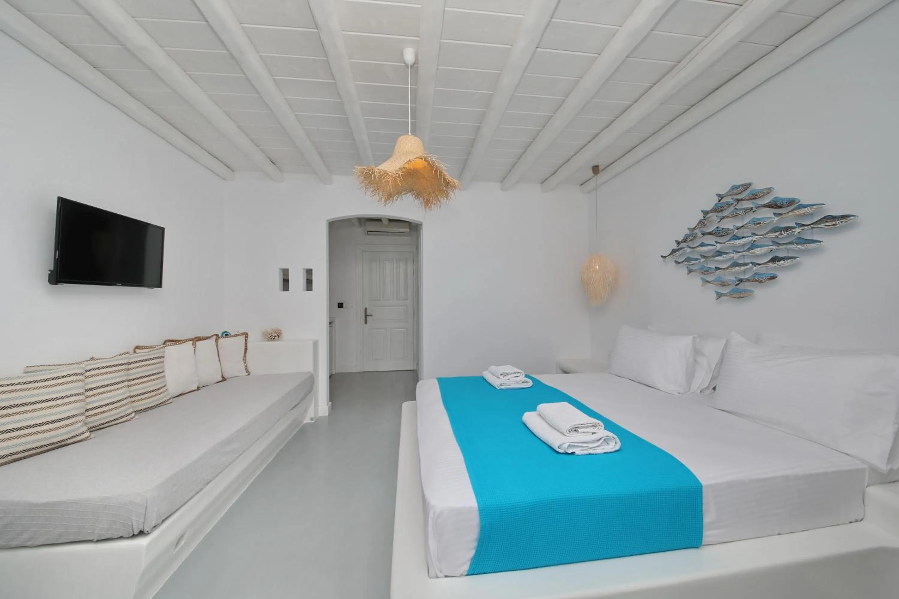 Bedroom, Bed in Evlalia Studios & Villas