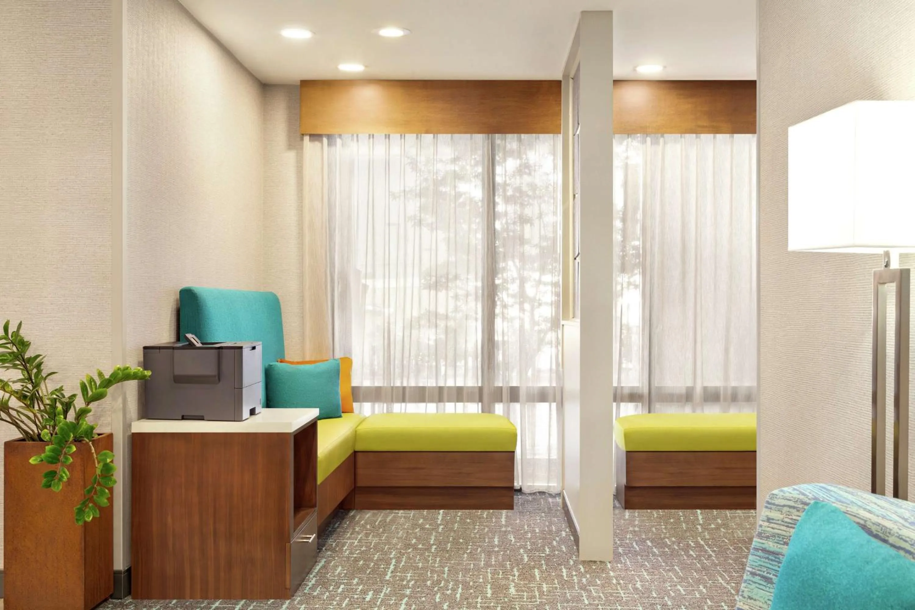 Business facilities, Bed in Hampton Inn Paris