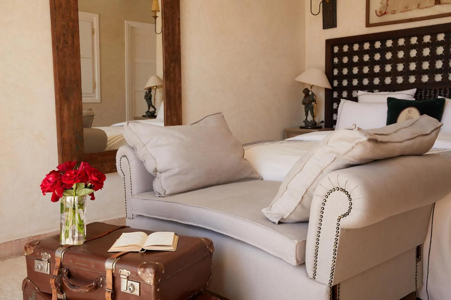 Seating area, Bed in Indian Palace