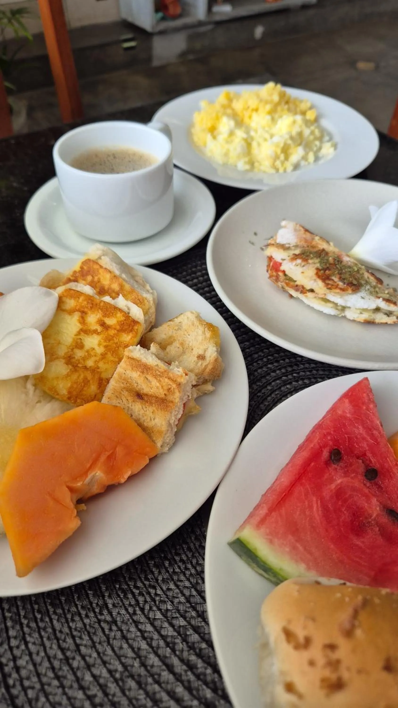 Continental breakfast in Pousada America do Sol