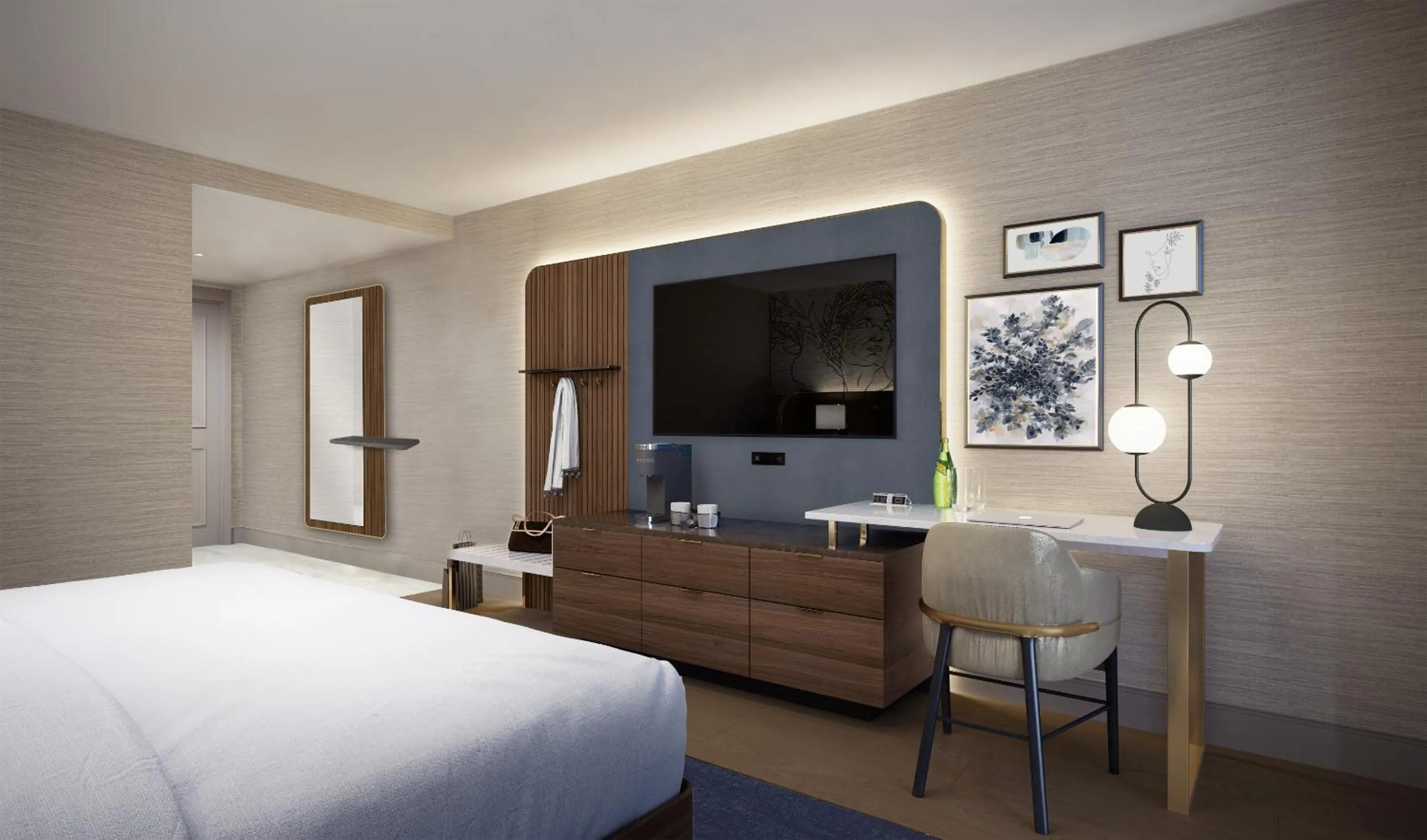 Bedroom, Bed in Caesars New Orleans, A Caesars Destination