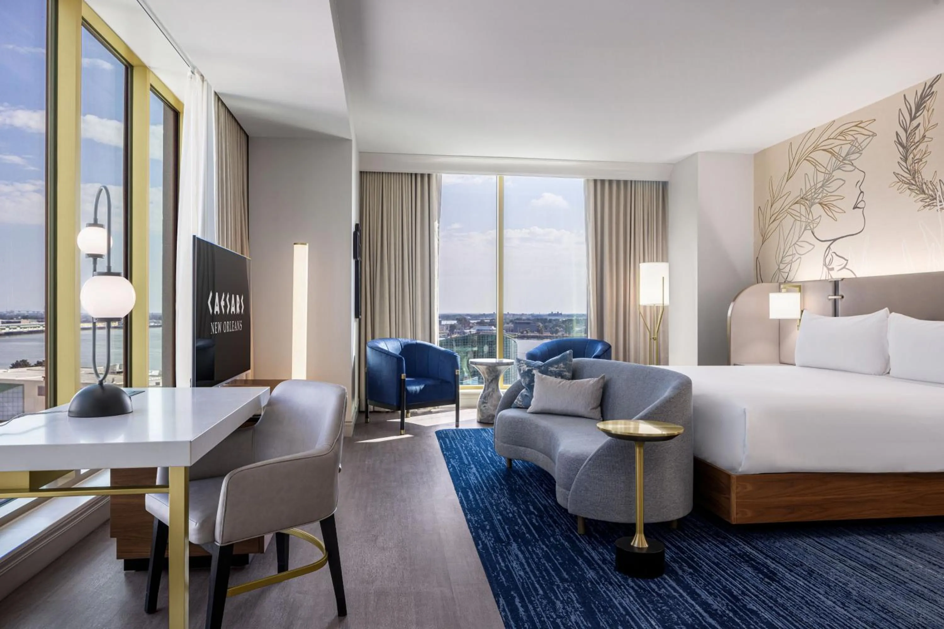 Bedroom, Bed in Caesars New Orleans, A Caesars Destination