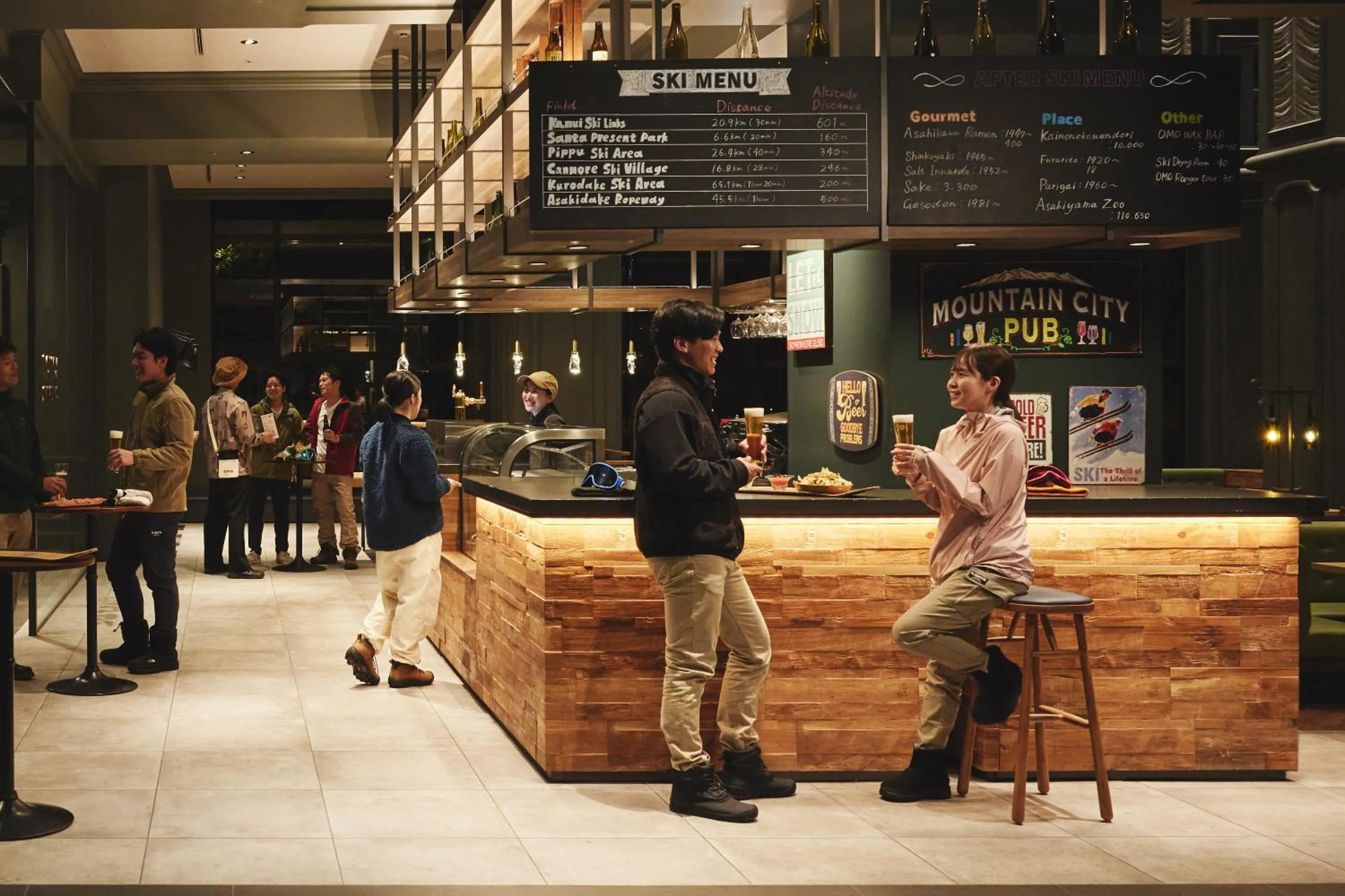 Lounge or bar in OMO7 Asahikawa by Hoshino Resorts