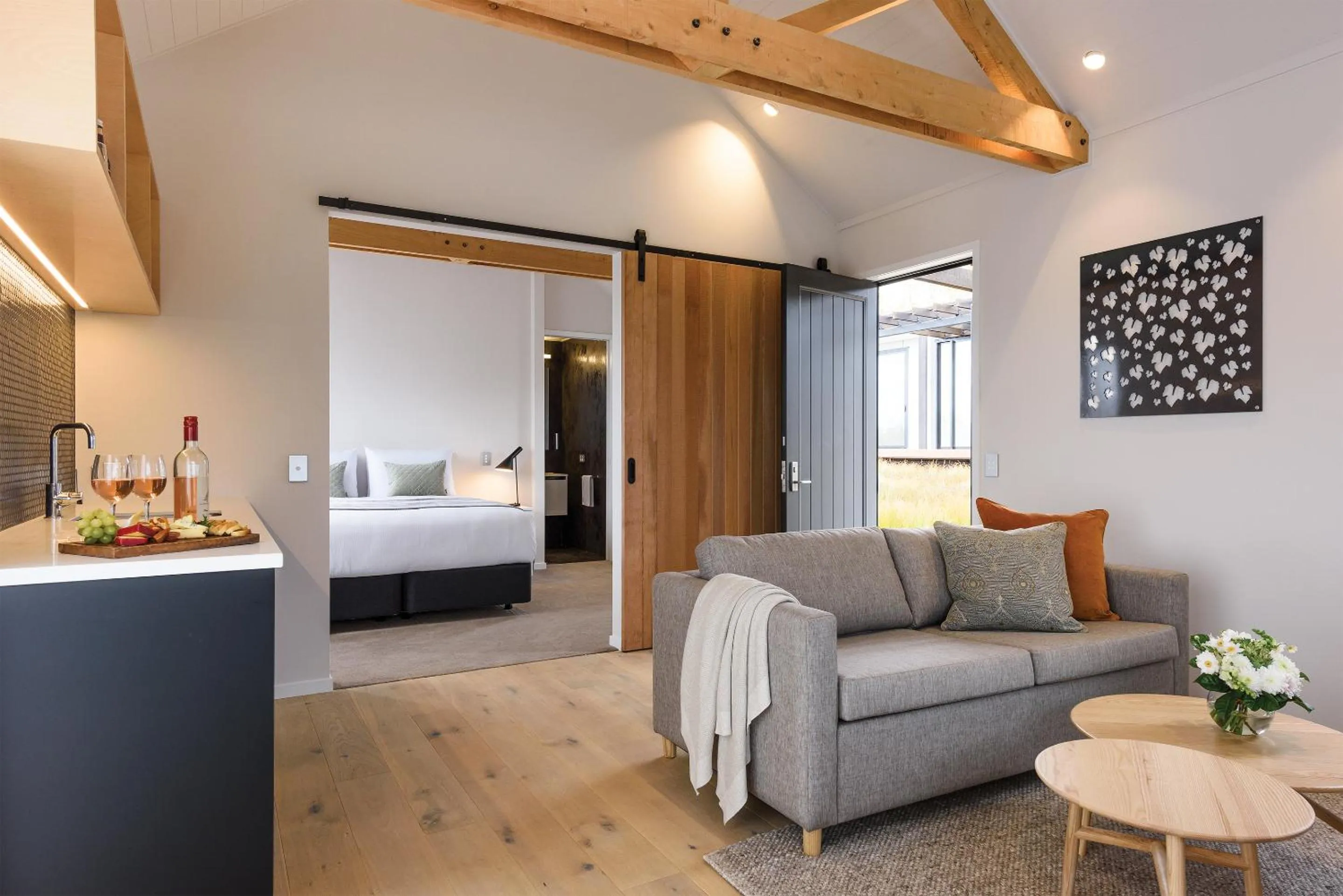 Seating area, Bed in Plume Villas