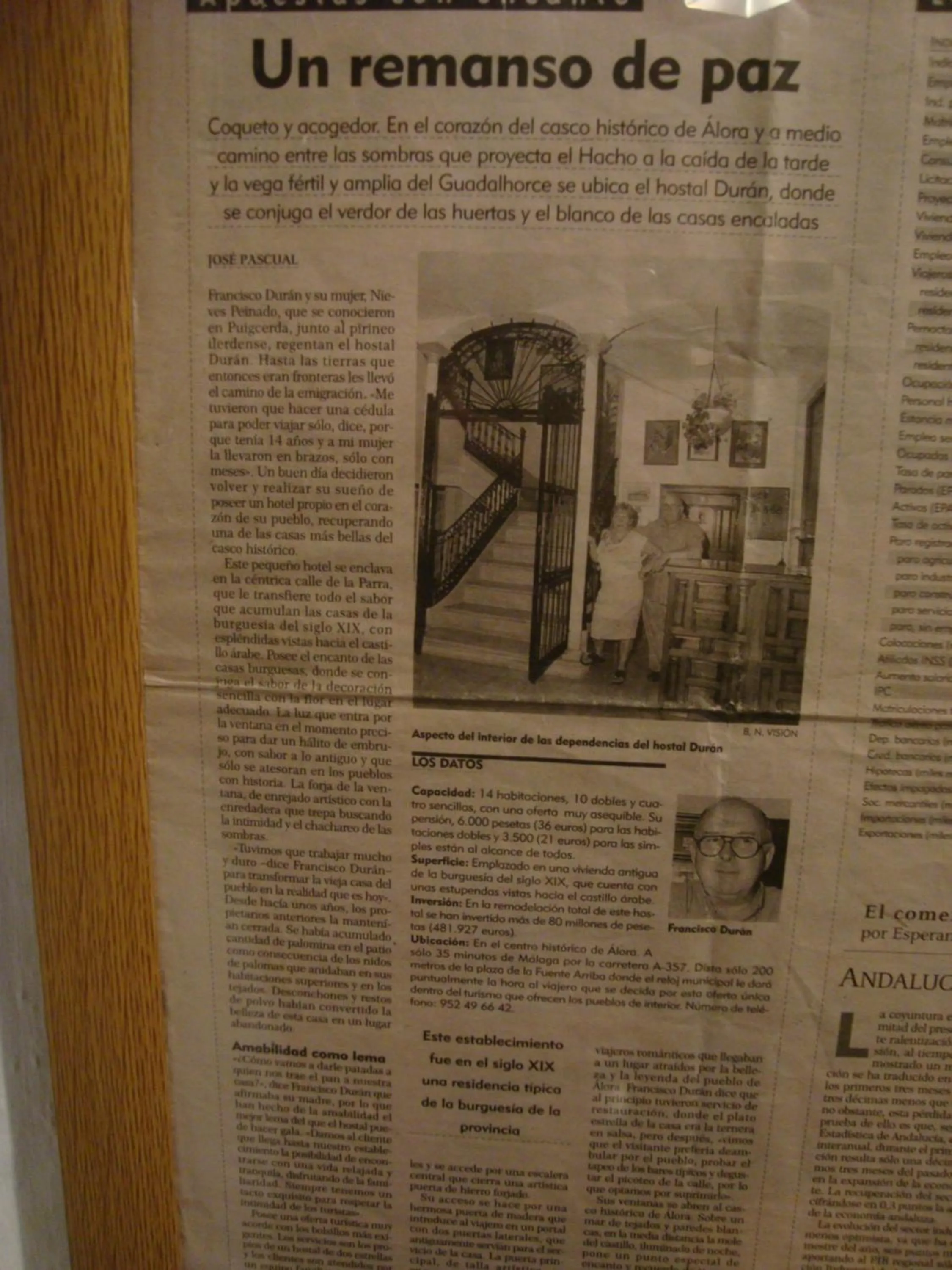 Certificate/Award in Hostal Durán