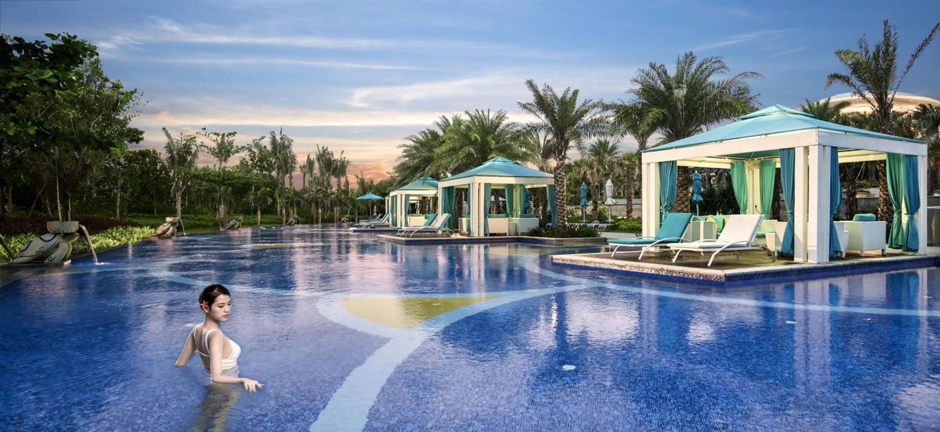 Pool view in Atlantis Sanya