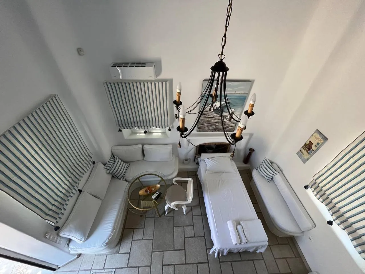 Bed in Mykonian Iros Suites & Villas