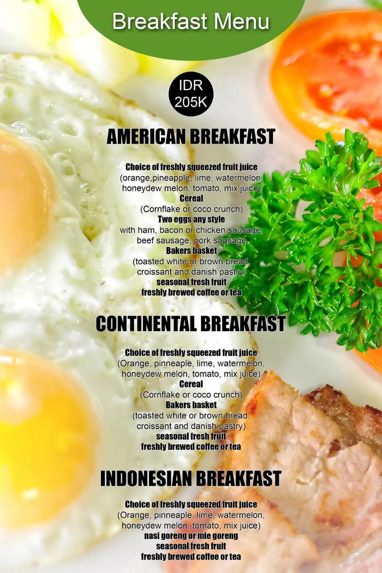 Food in The Bali Dream Villa Seminyak