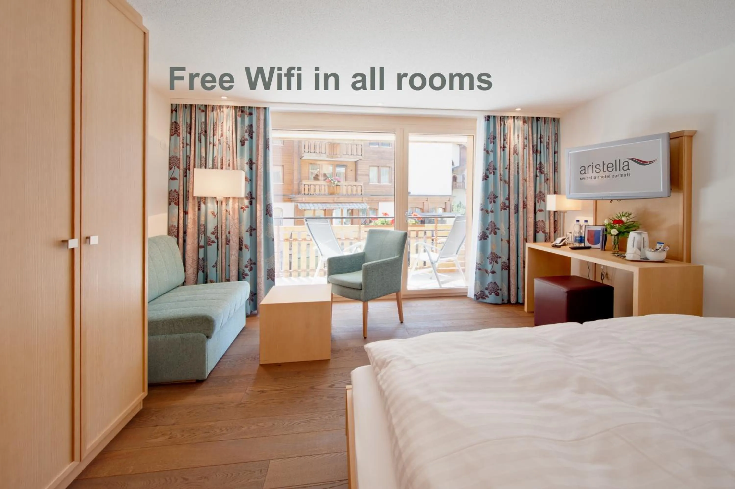 Photo of the whole room, Bed in Hotel Aristella Swissflair