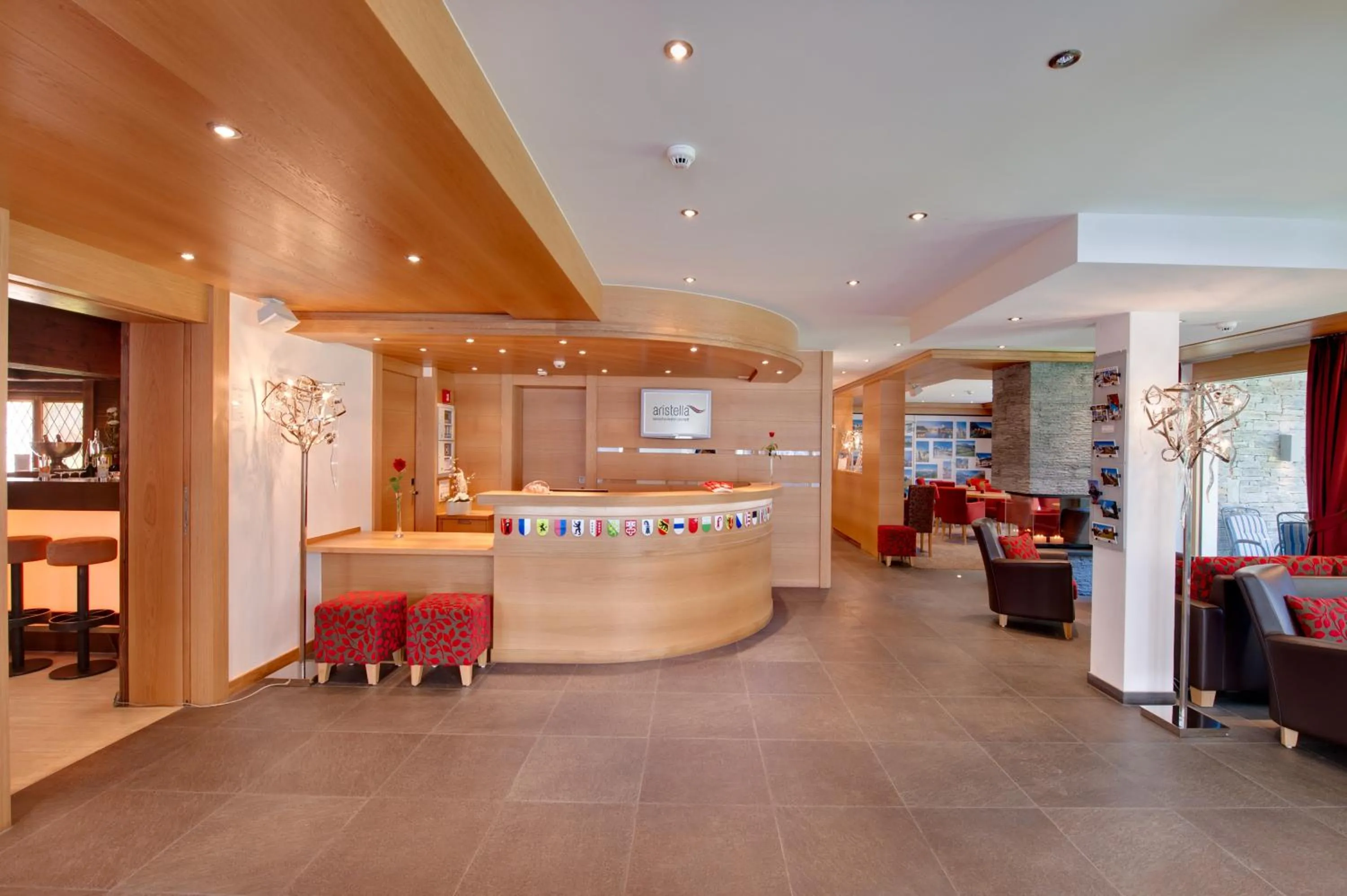 Lobby or reception in Hotel Aristella Swissflair