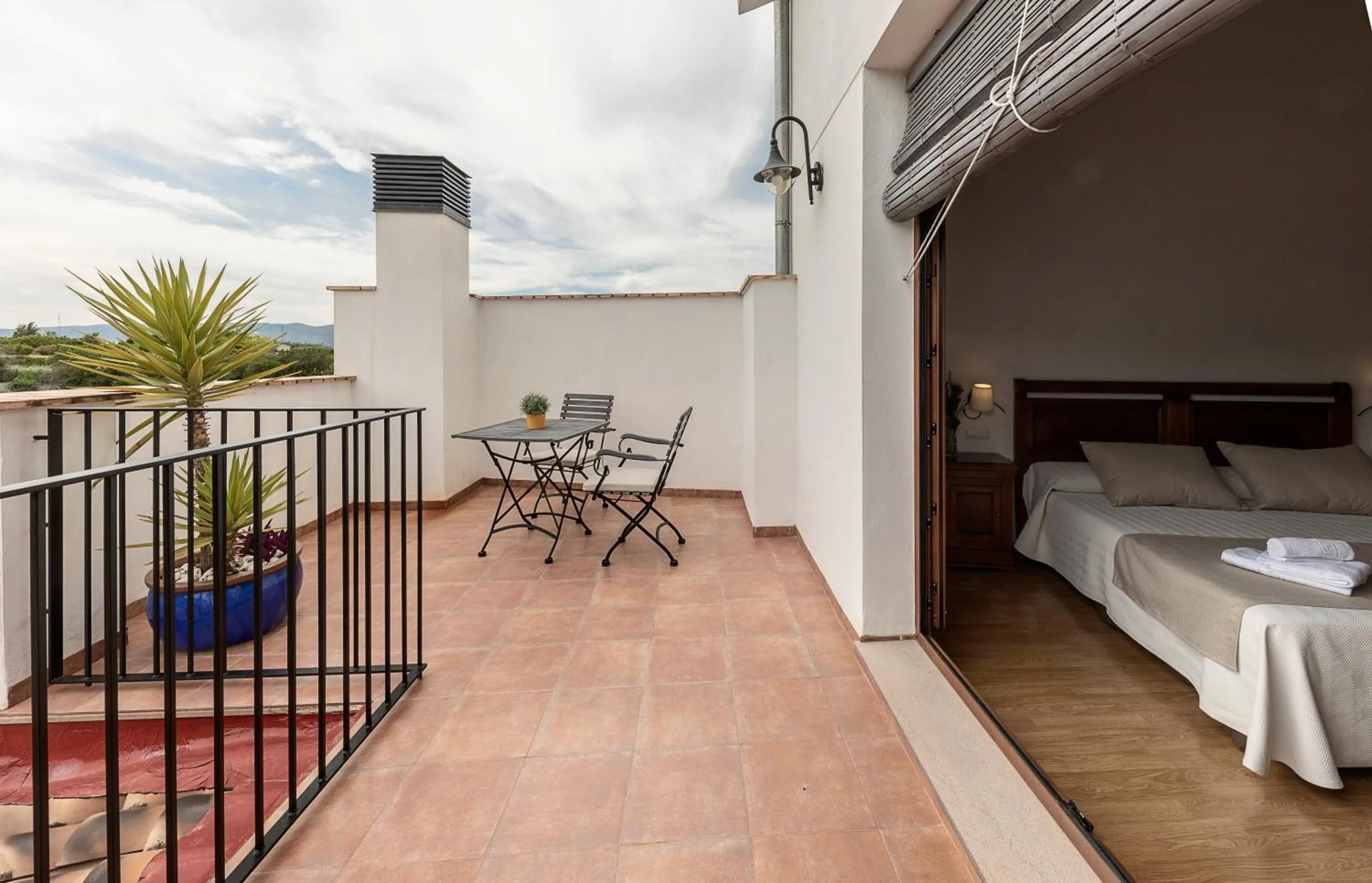 Balcony/Terrace, Bed in Hotel La Sitja - Adults only