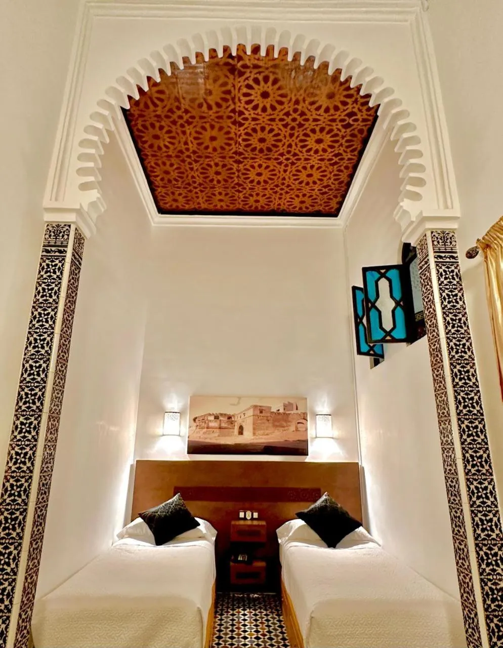 Bed in Riad EL Manantial,Dar Hajjaj,Patrimonio del SXIX