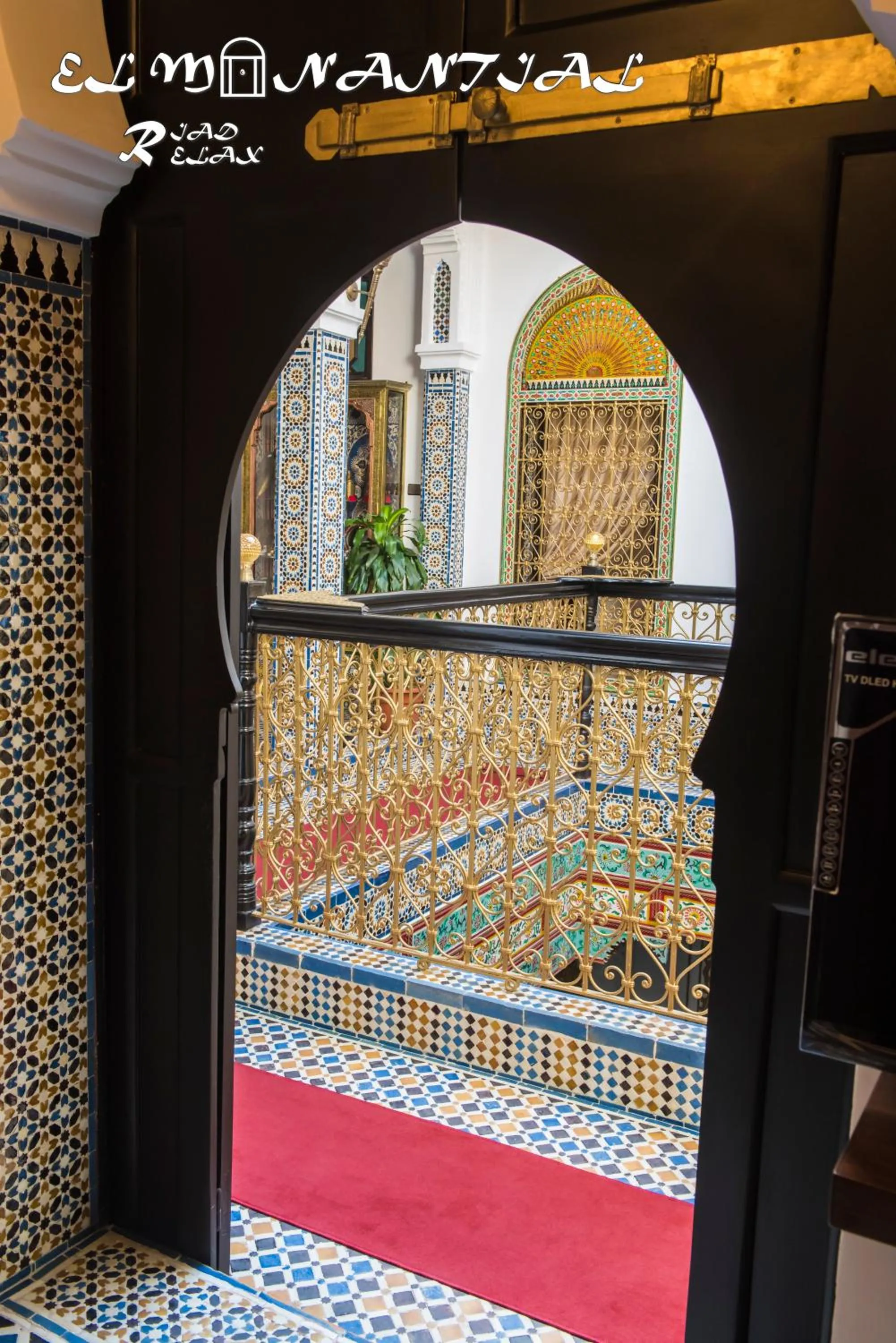 Inner courtyard view in Riad EL Manantial,Dar Hajjaj,Patrimonio del SXIX
