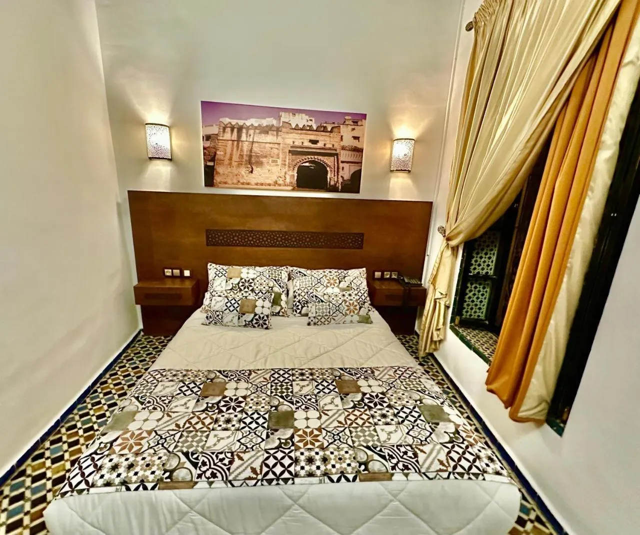 Bed in Riad EL Manantial,Dar Hajjaj,Patrimonio del SXIX